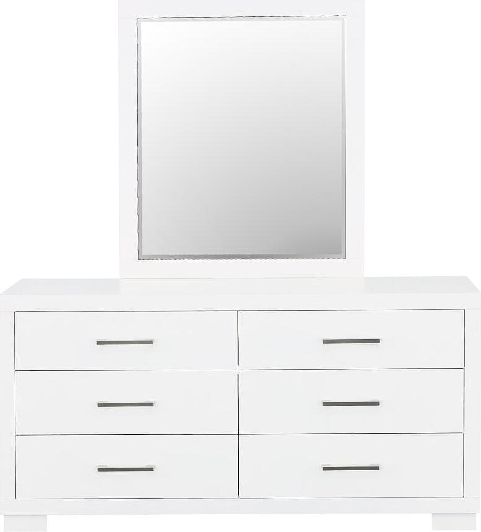 Jessica Rectangular Dresser Mirror White by Coaster | 1StopBedrooms