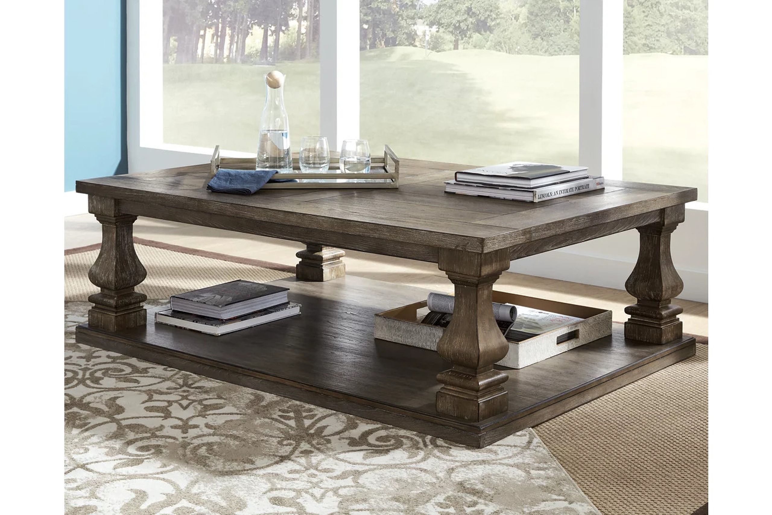 Ashley furniture grey coffee table hotsell