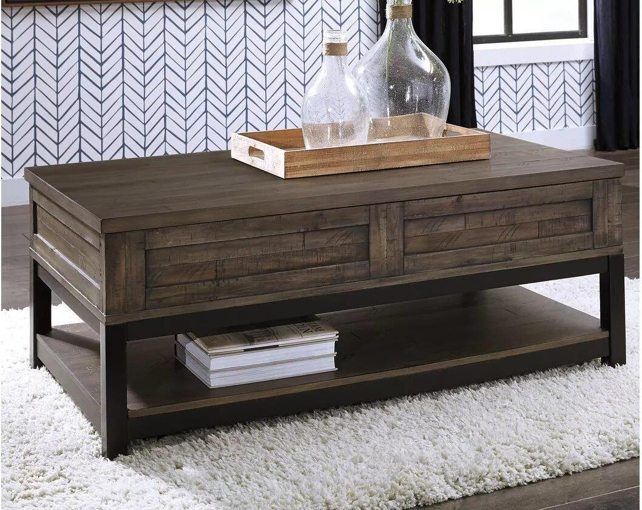 Ashley furniture coffee table best sale with stools