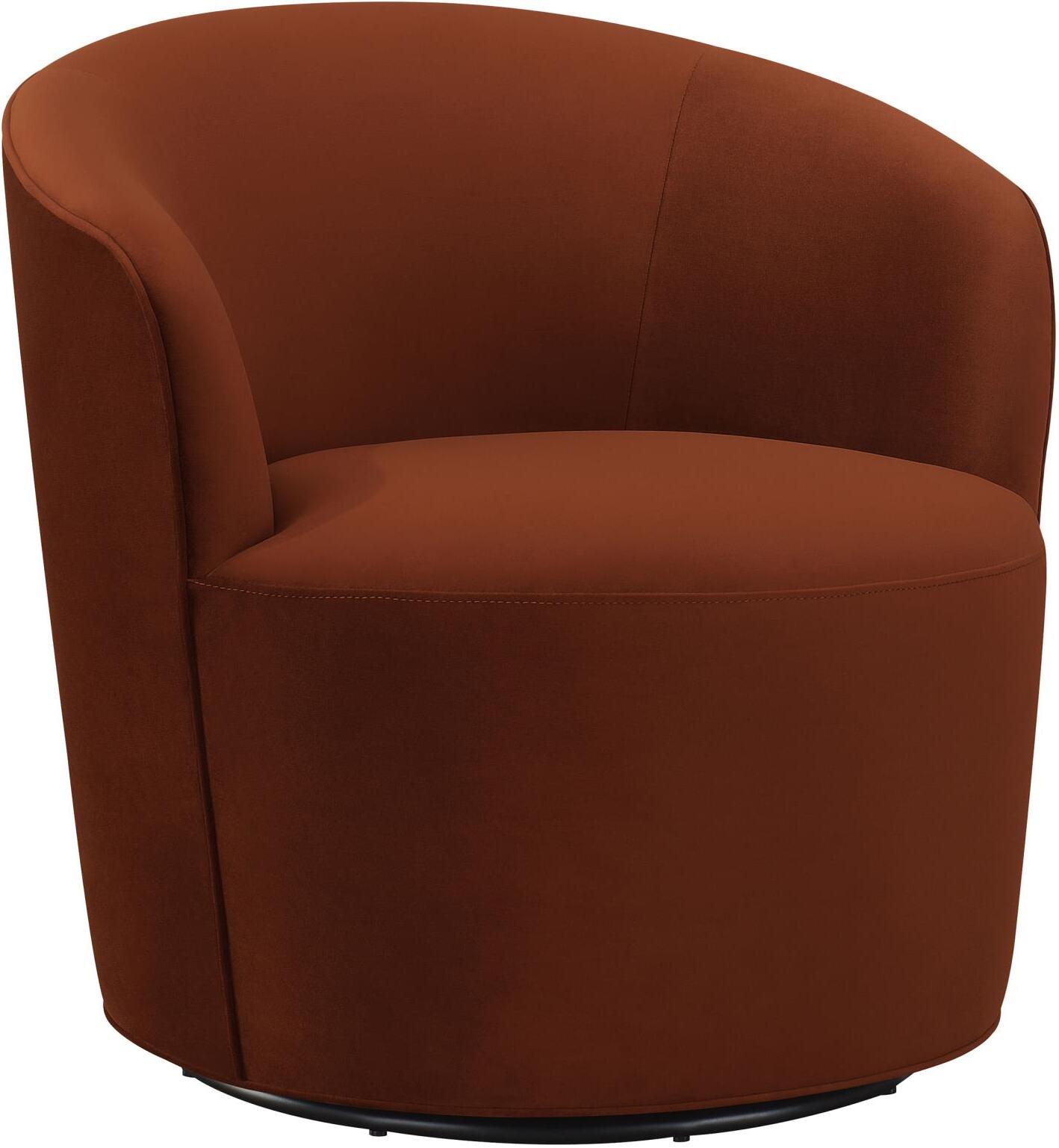 Joyce Sloped Arms Swivel Chair Burnt Orange by Coaster | 1StopBedrooms