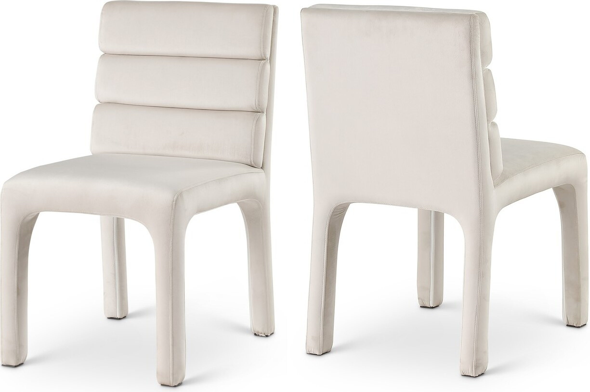 Kai Velvet Dining Chair Set Of 2 In Cream By Meridian 1stopbedrooms