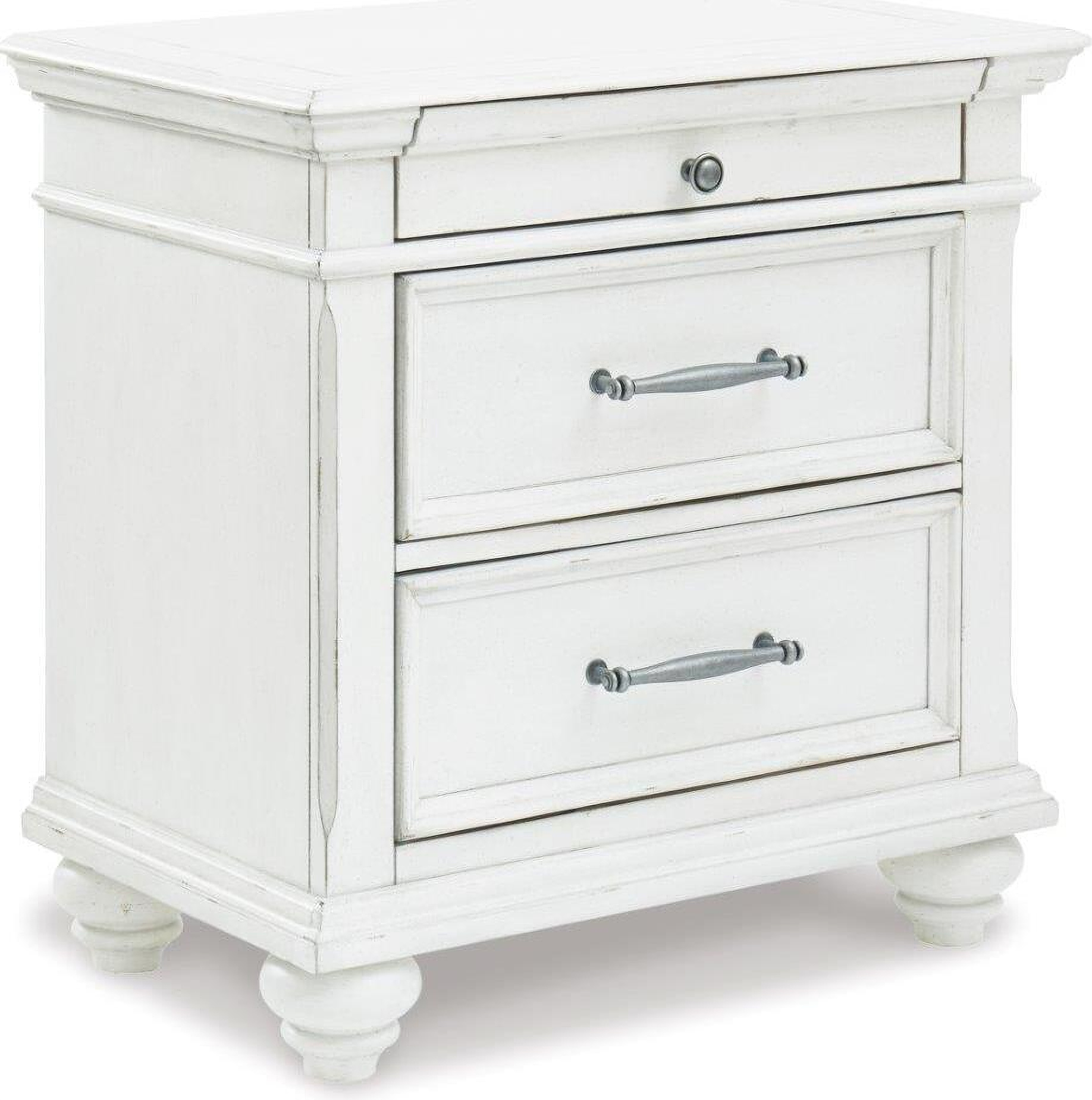 Kanwyn Whitewash Three Drawer Night Stand by Ashley Furniture ...