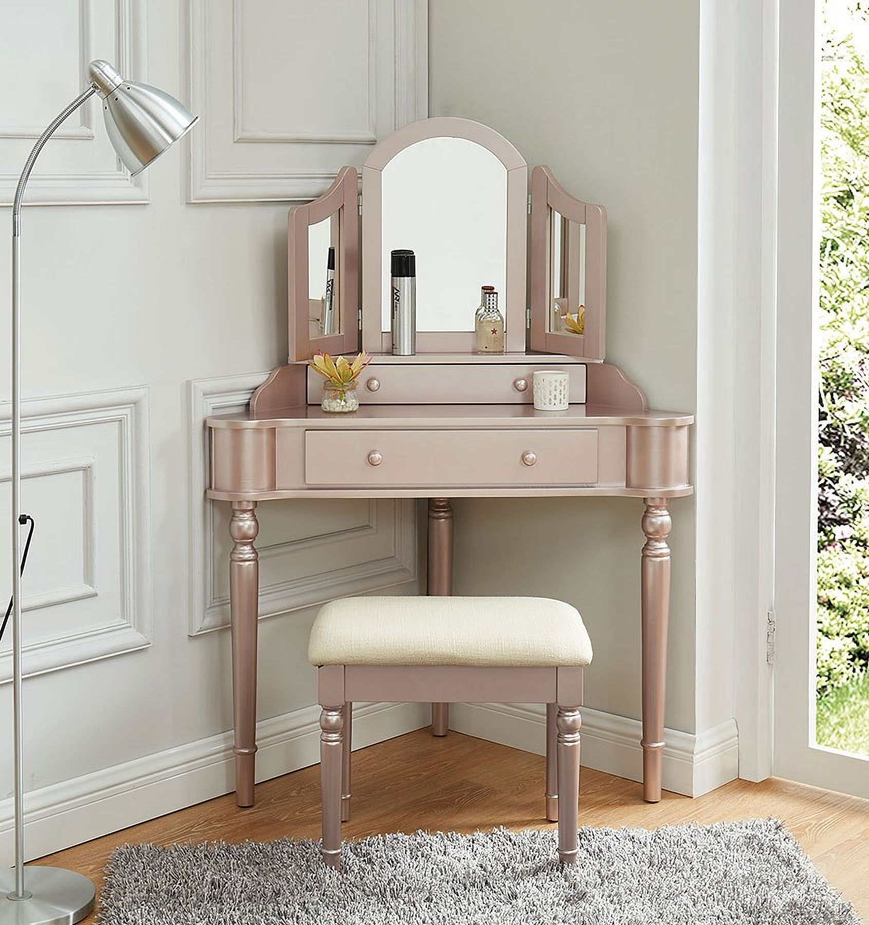 Ashley Rose Dressing Table Mirror Stool Mirror Jewellery Cabinet Makeu