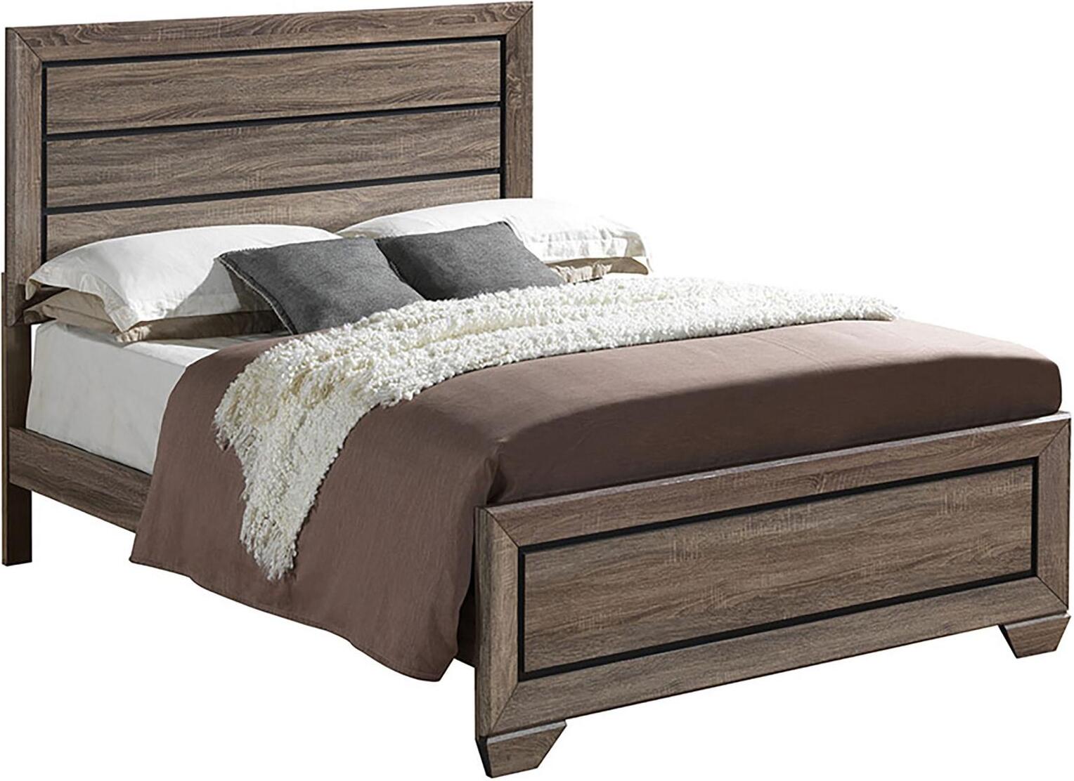 Kauffman Washed Taupe King Panel Bed by Coaster 1StopBedrooms