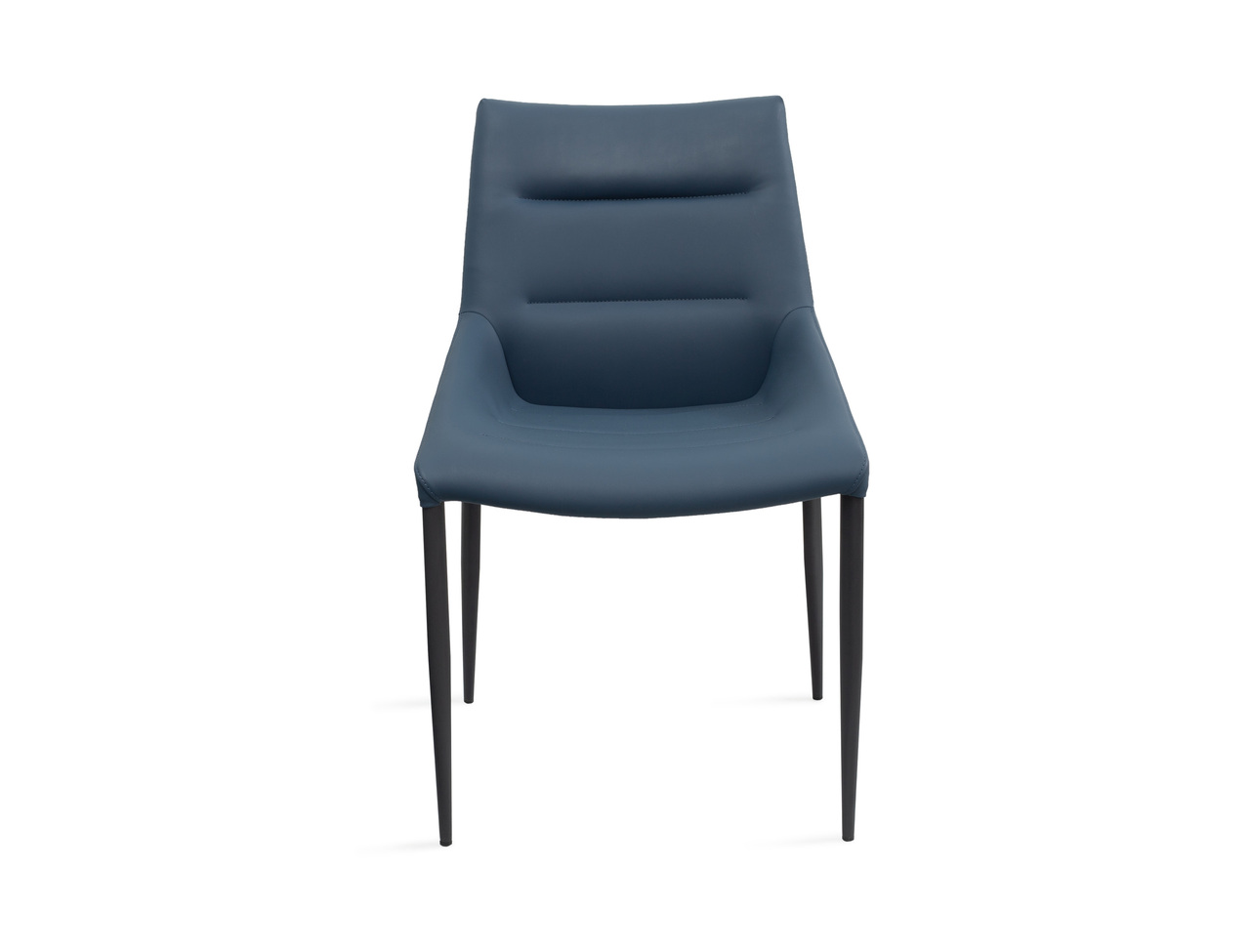 Kaya Faux Leather Dining Chair with Steel Legs Set of 2 In Navy