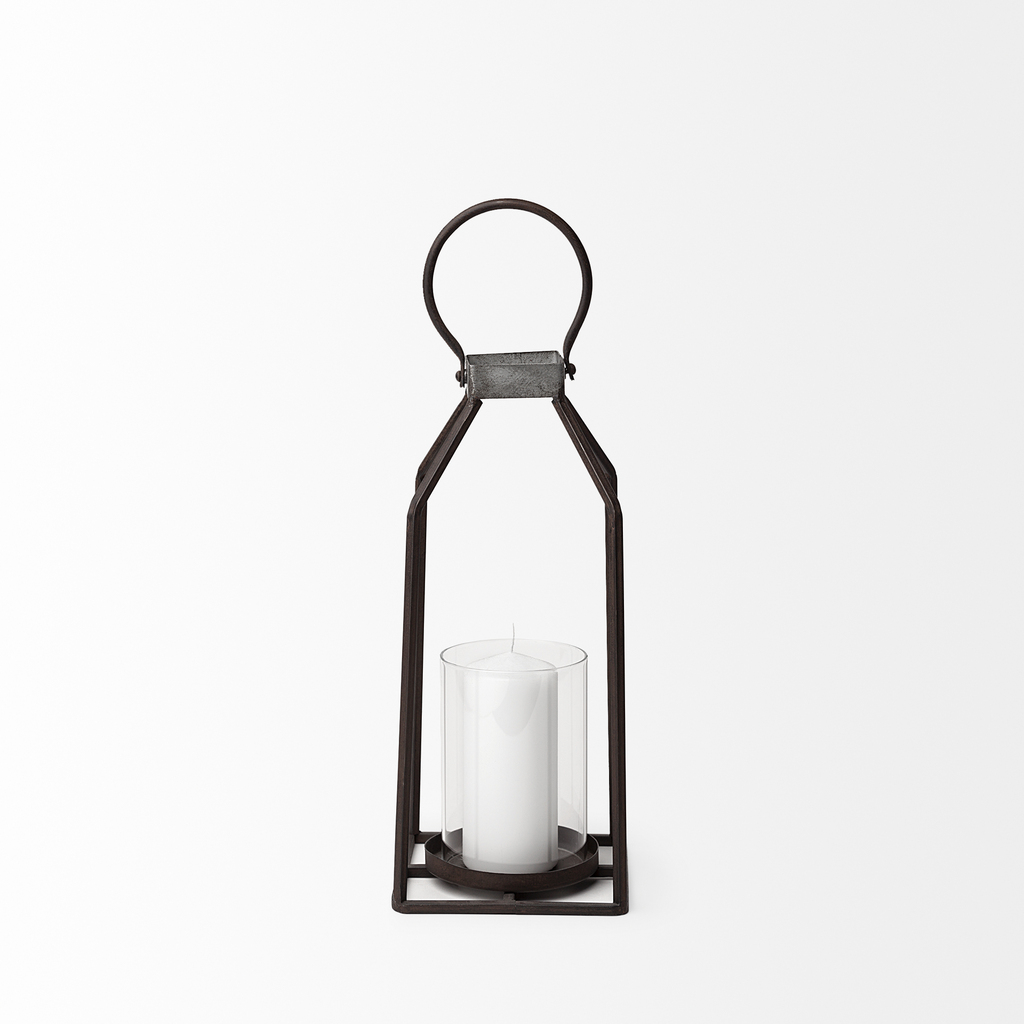 Kingston ii small metal framed table candle holder in black by mercana