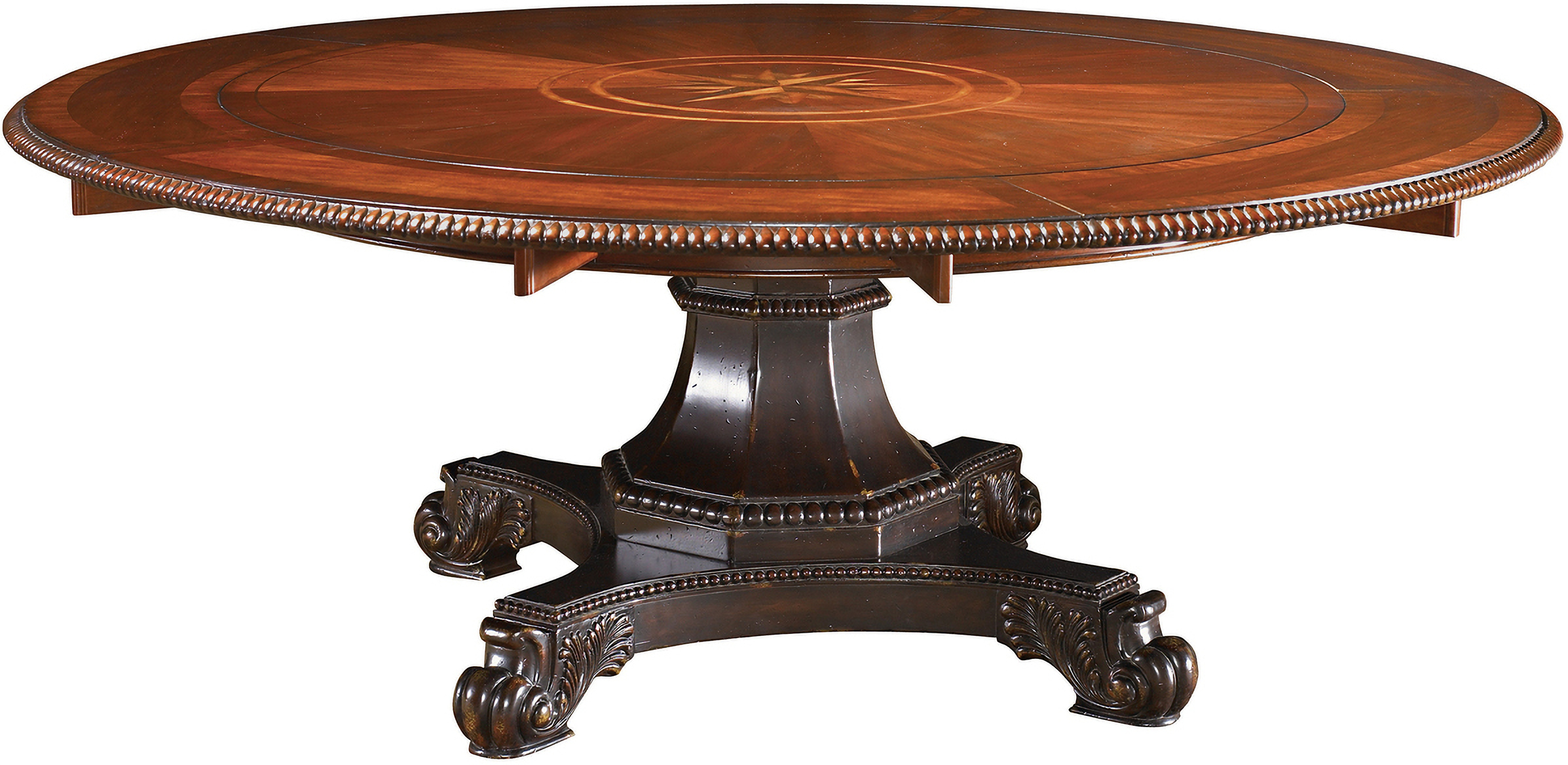Kingstown Burnished Brown Cassis Bonaire Round Extendable Dining Table