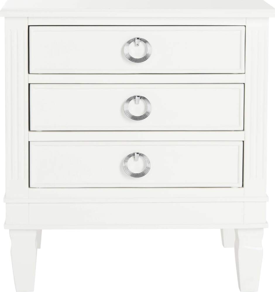 Moon High Gloss White Lacquer Nightstand 1stopbedrooms