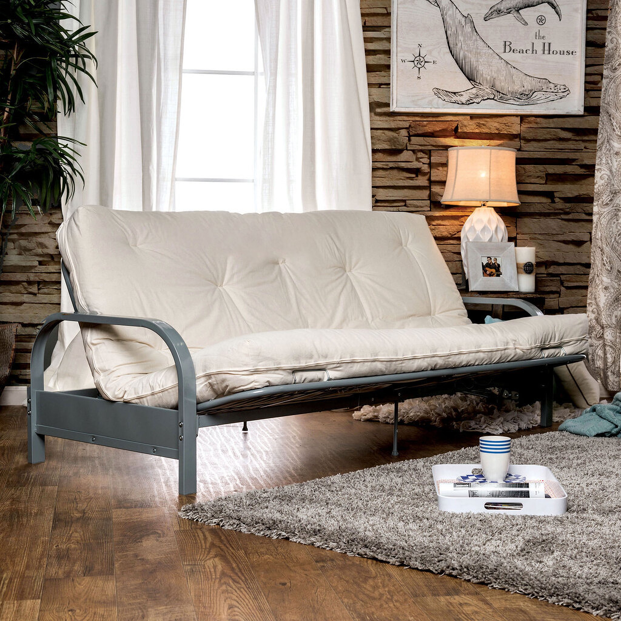 Knox 8 Inch White Futon Mattress With Inner Spring In White by