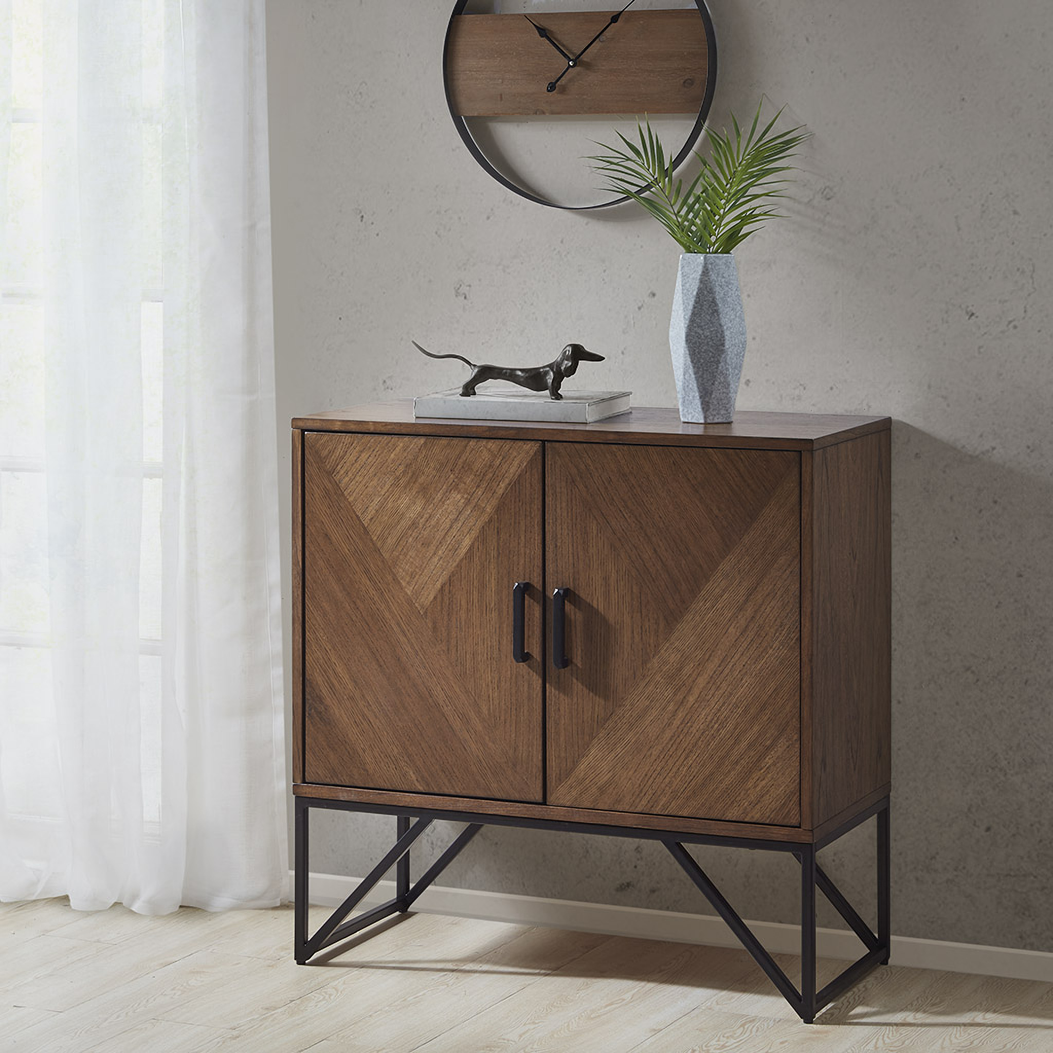 Shop Baxton Studio Abram Modern Farmhouse Industrial Oak Brown