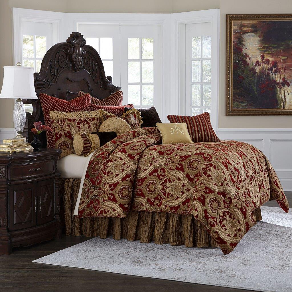Lafayette Red 13 Piece King Comforter Set by AICO