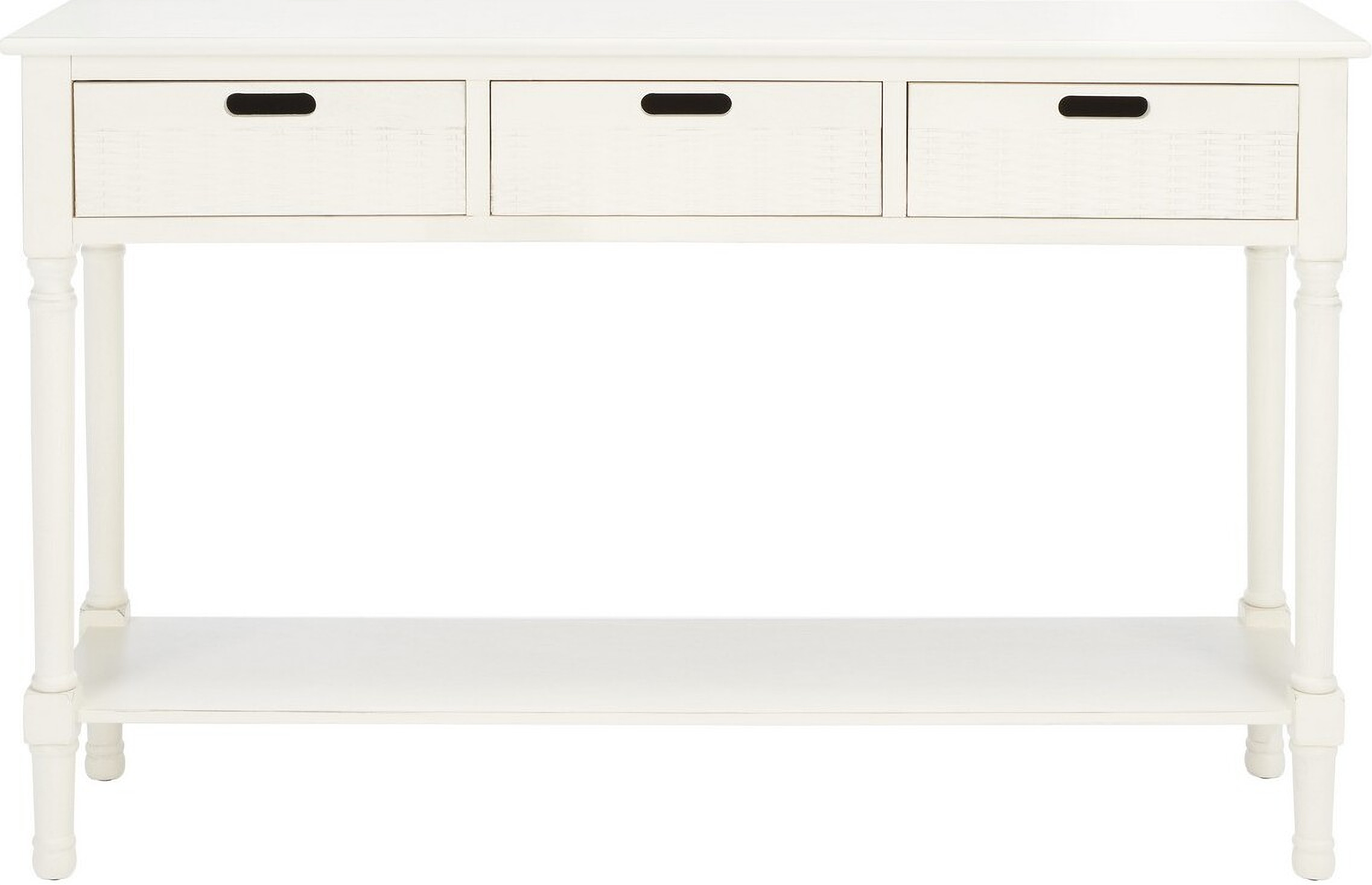 SAFAVIEH Haines 13 in. Greige Rectangle Wood Console Table with Drawer