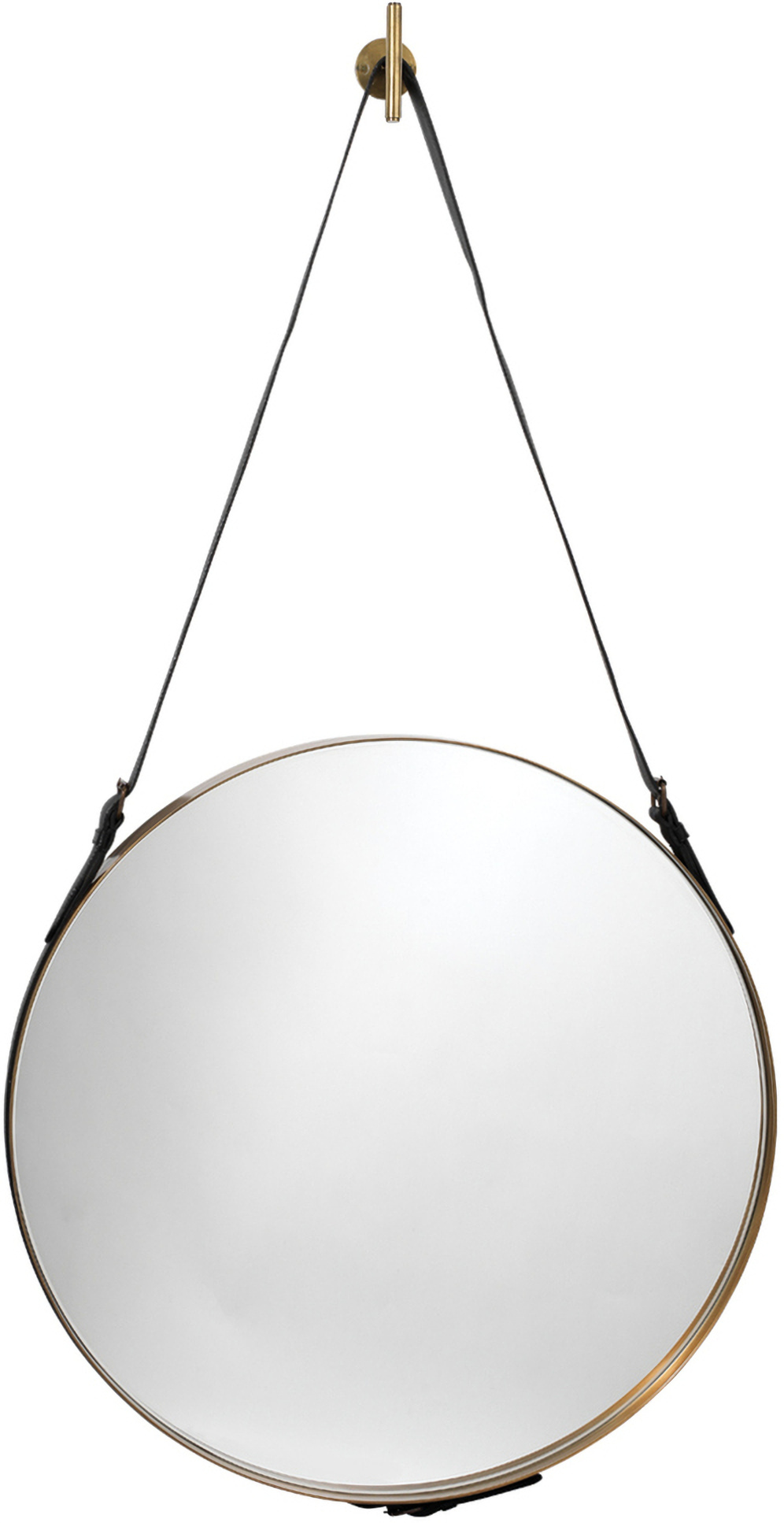 Large Round Mirror In Antique Brass by Jamie Young Company | 1StopBedrooms
