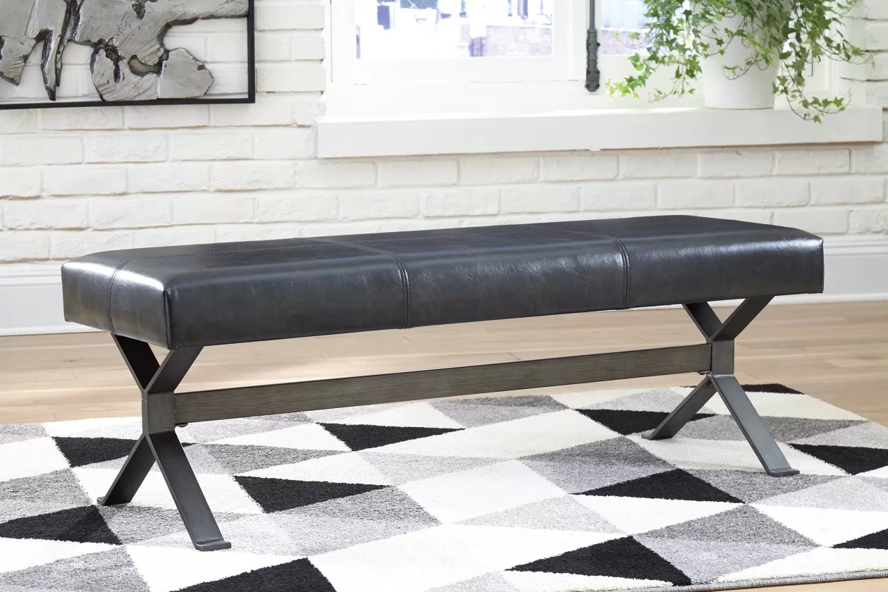 Leather discount accent bench