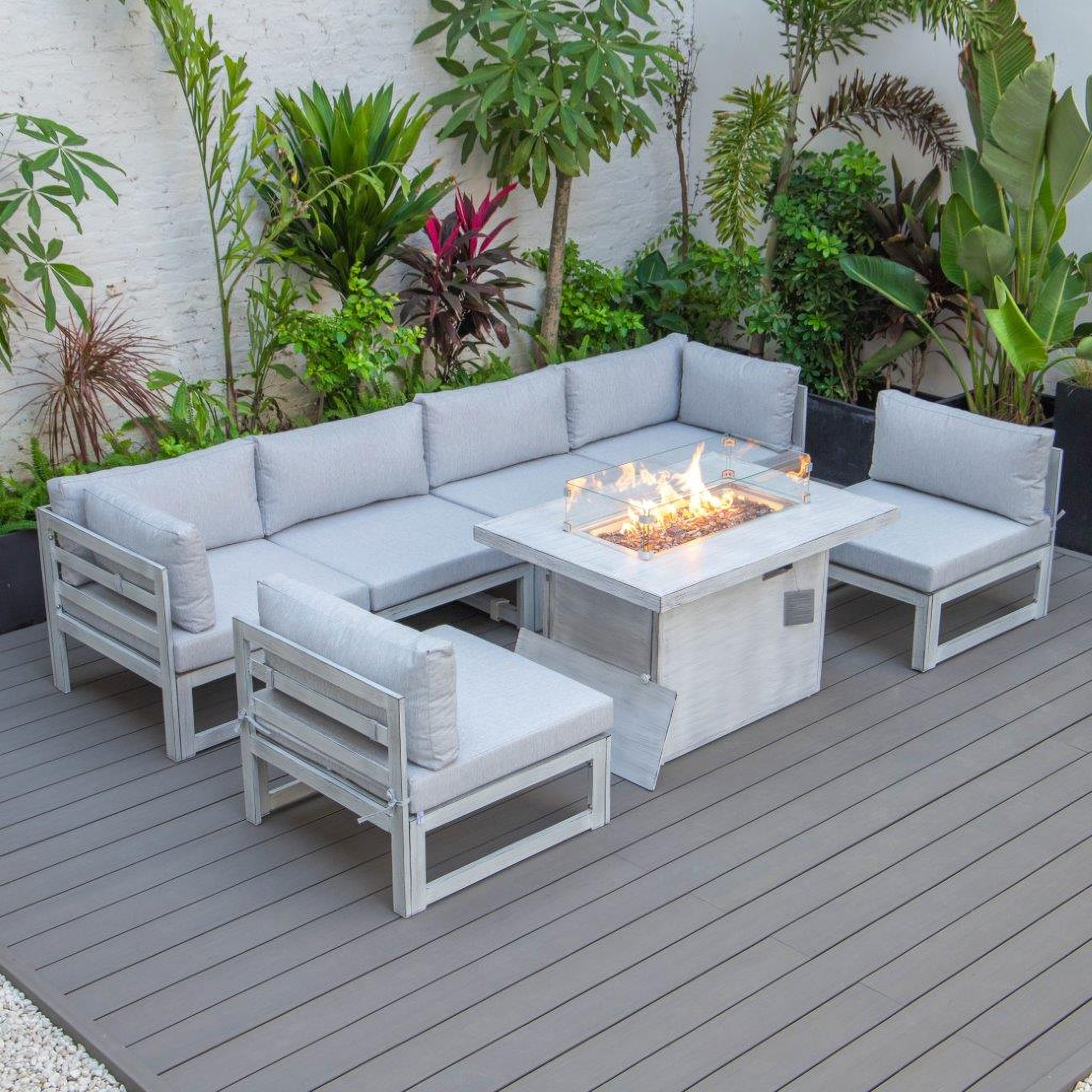 Sectional with discount fire pit table