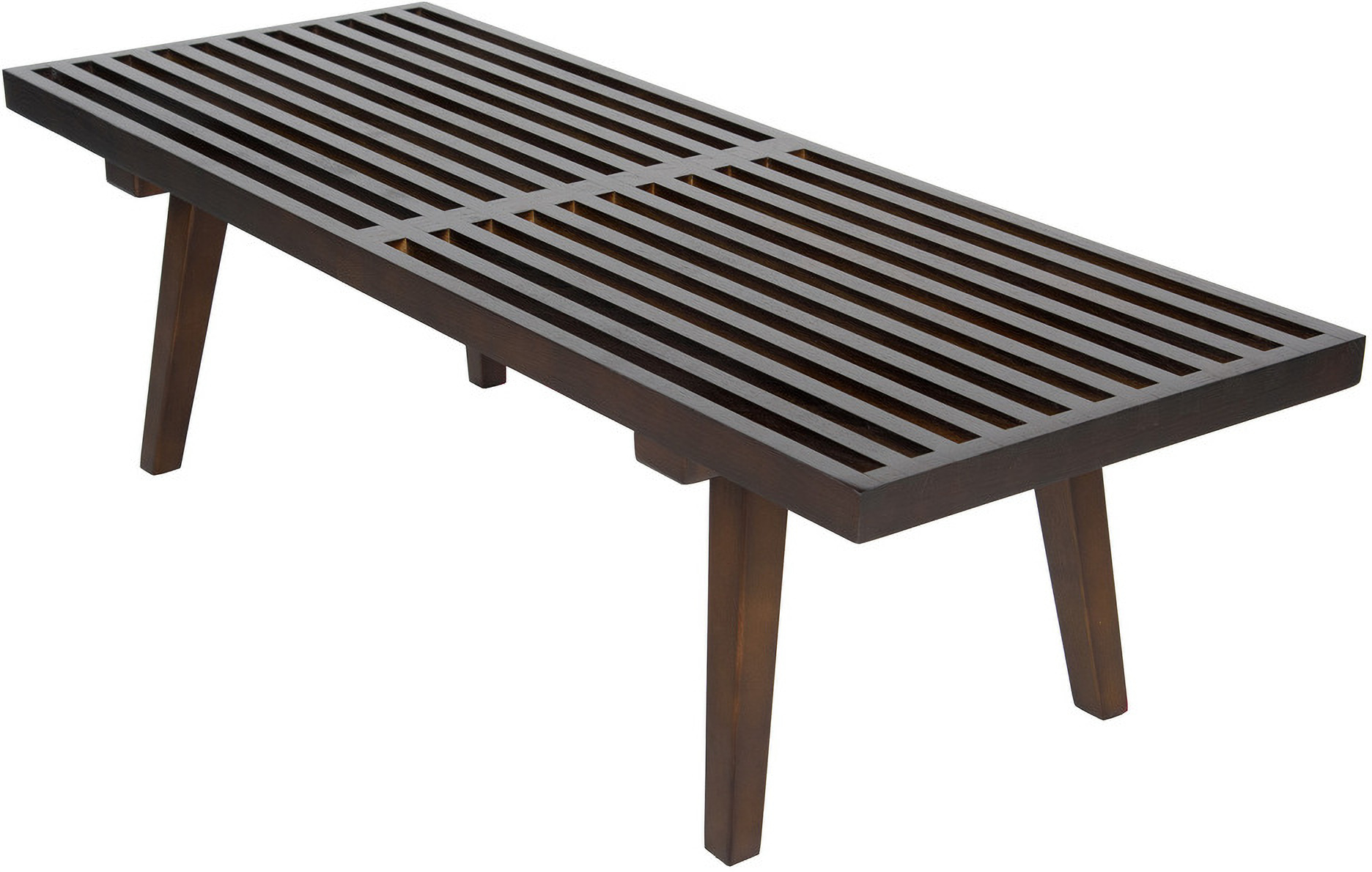 LeisureMod Nelson Dark Walnut 4 Feet Platform Bench 1StopBedrooms