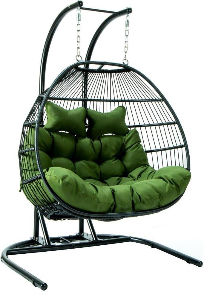 leisuremod egg wicker hanging swing chair