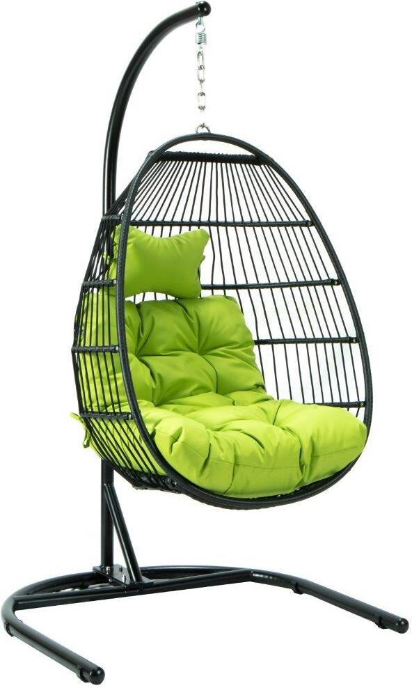 leisuremod egg wicker hanging swing chair