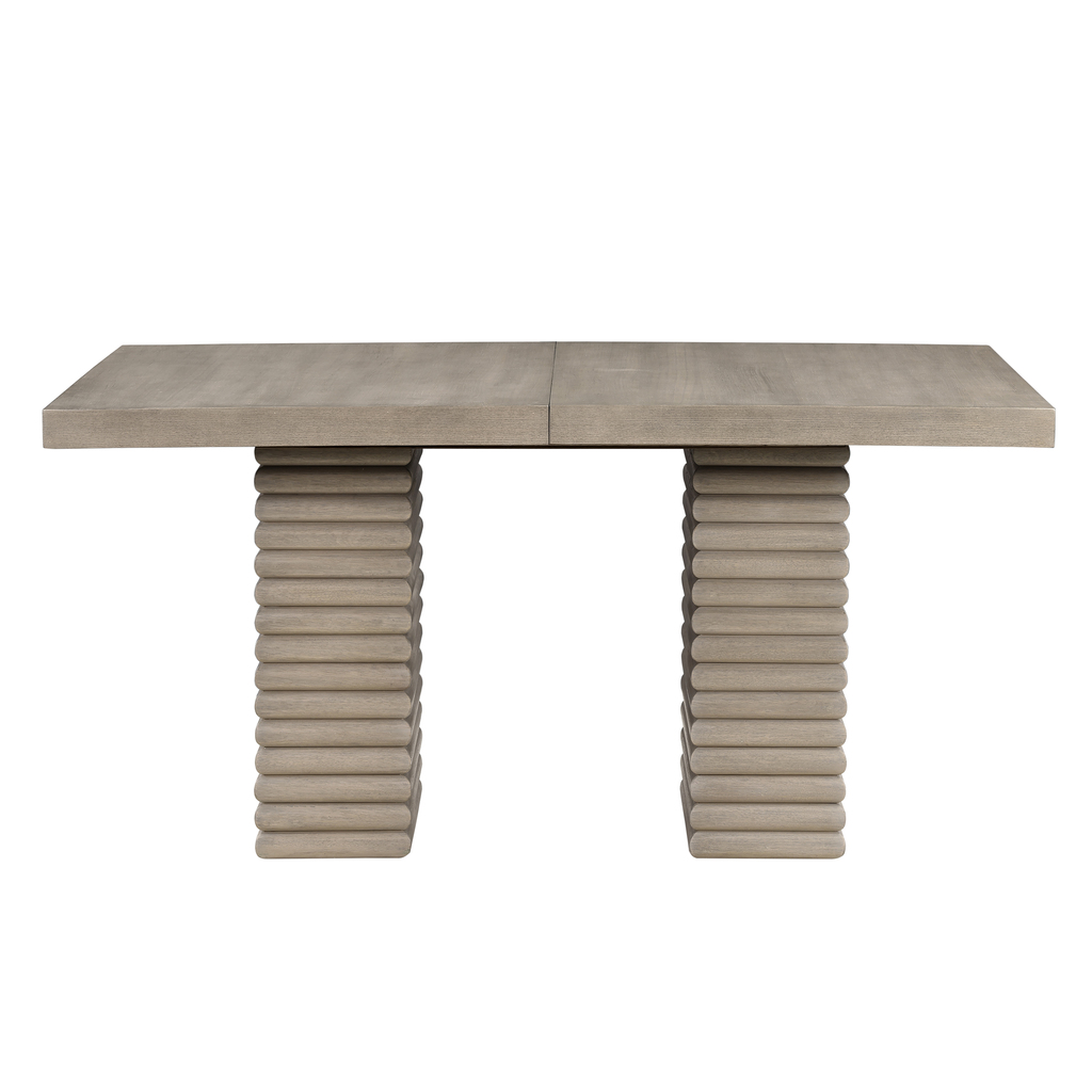 テーブル・机 lily Lily 60-78 Inch Counter Table with 18 Inch Leaf In Brown by