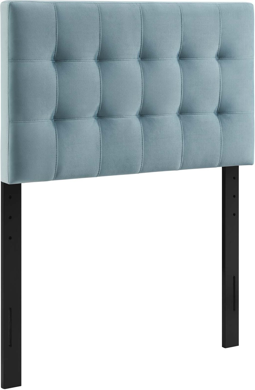 Lily Light Blue Biscuit Tufted Twin Performance Velvet Headboard