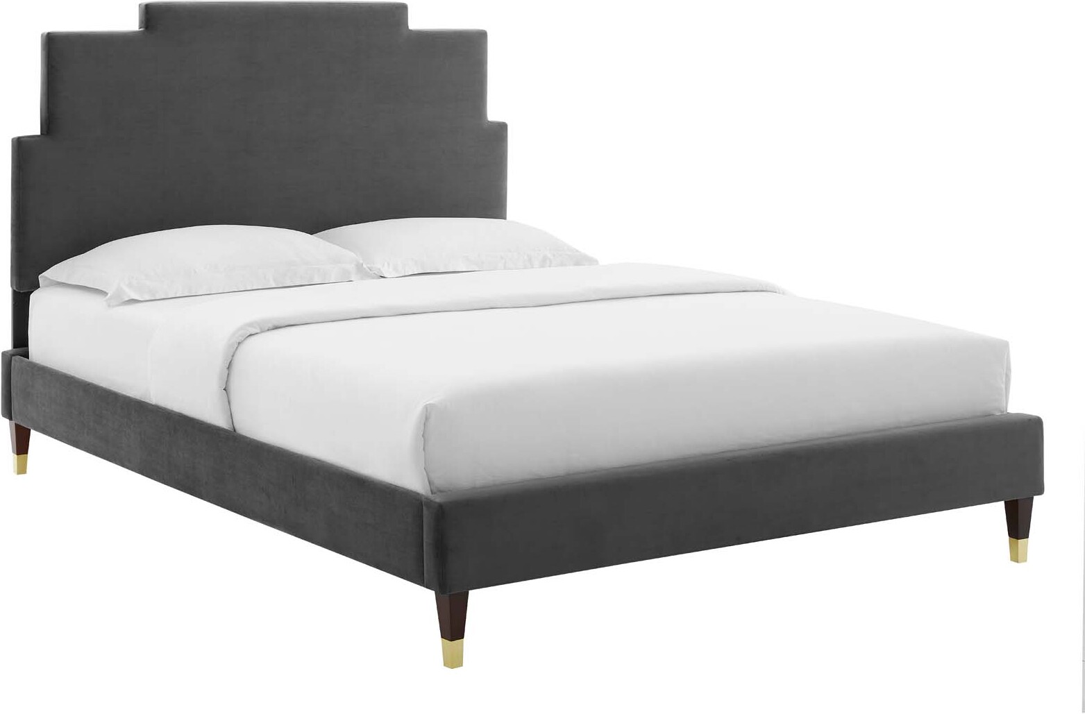 Lindsey Performance Velvet King Platform Bed MOD6926CHA by Modway