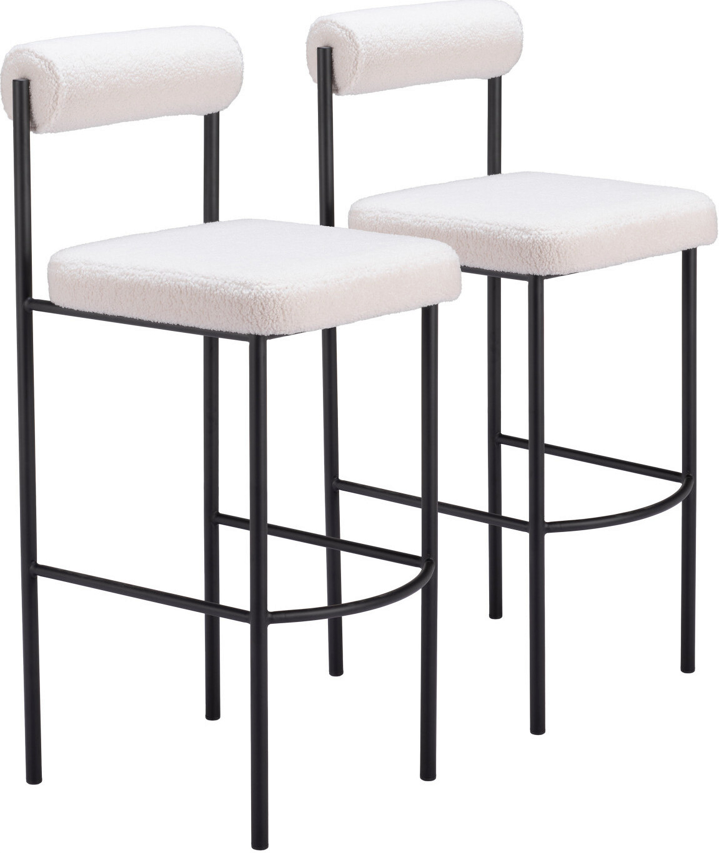 Livorno barstool set of 2 in ivory by zuo modern 1stopbedrooms