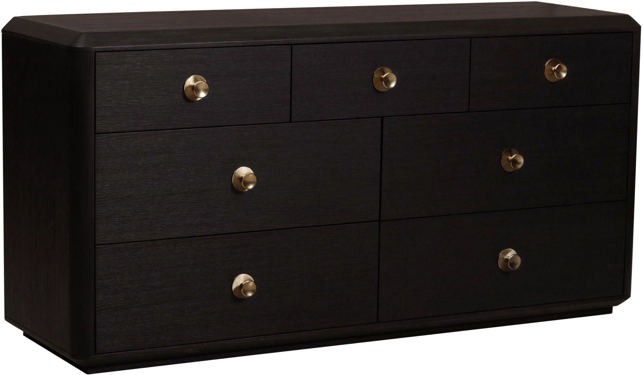 Pulaski True Modern Minimalist Tuxedo Black 7 Drawer Dresser - True