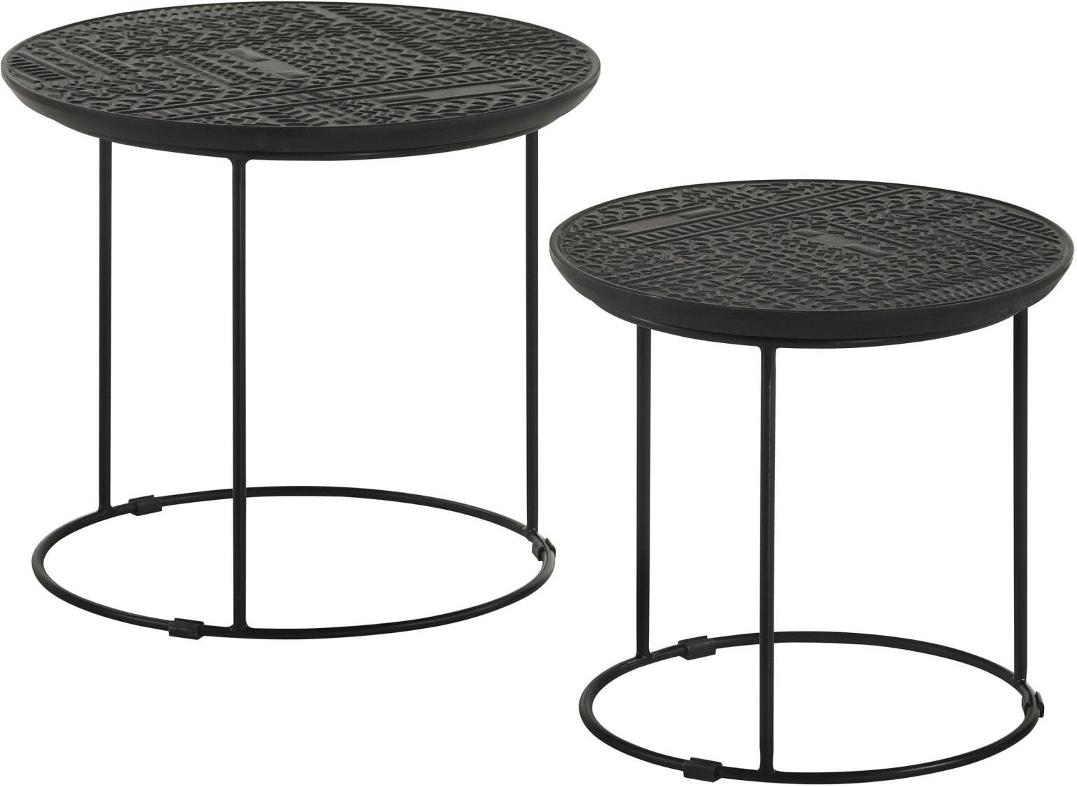 Loannis 2-piece Round Nesting Table Matte Black by Coaster | 1StopBedrooms