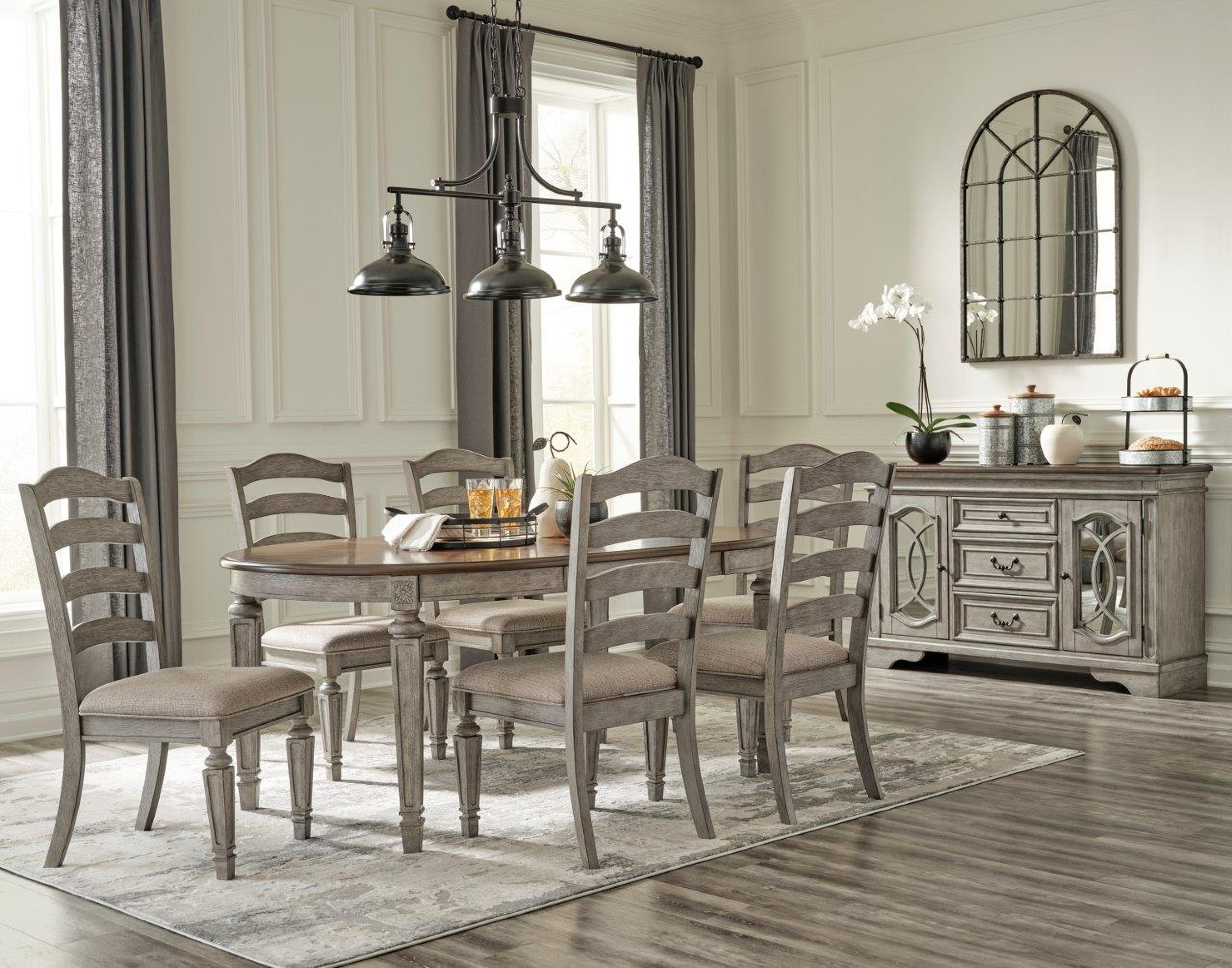 Lodenbay Brown And Antique Gray Extendable Dining Room Set by Ashley