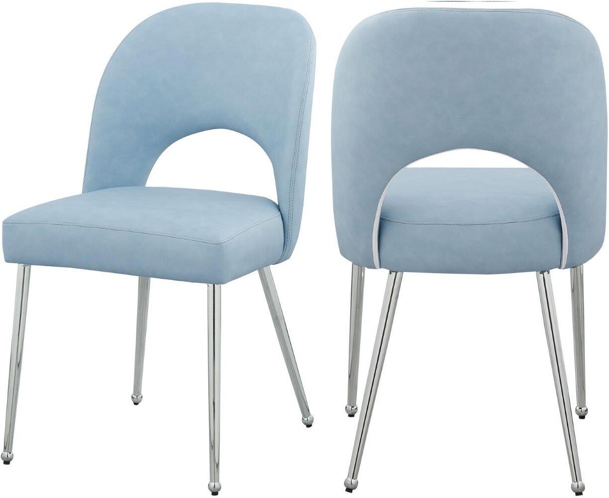 Teal dining discount chairs chrome legs