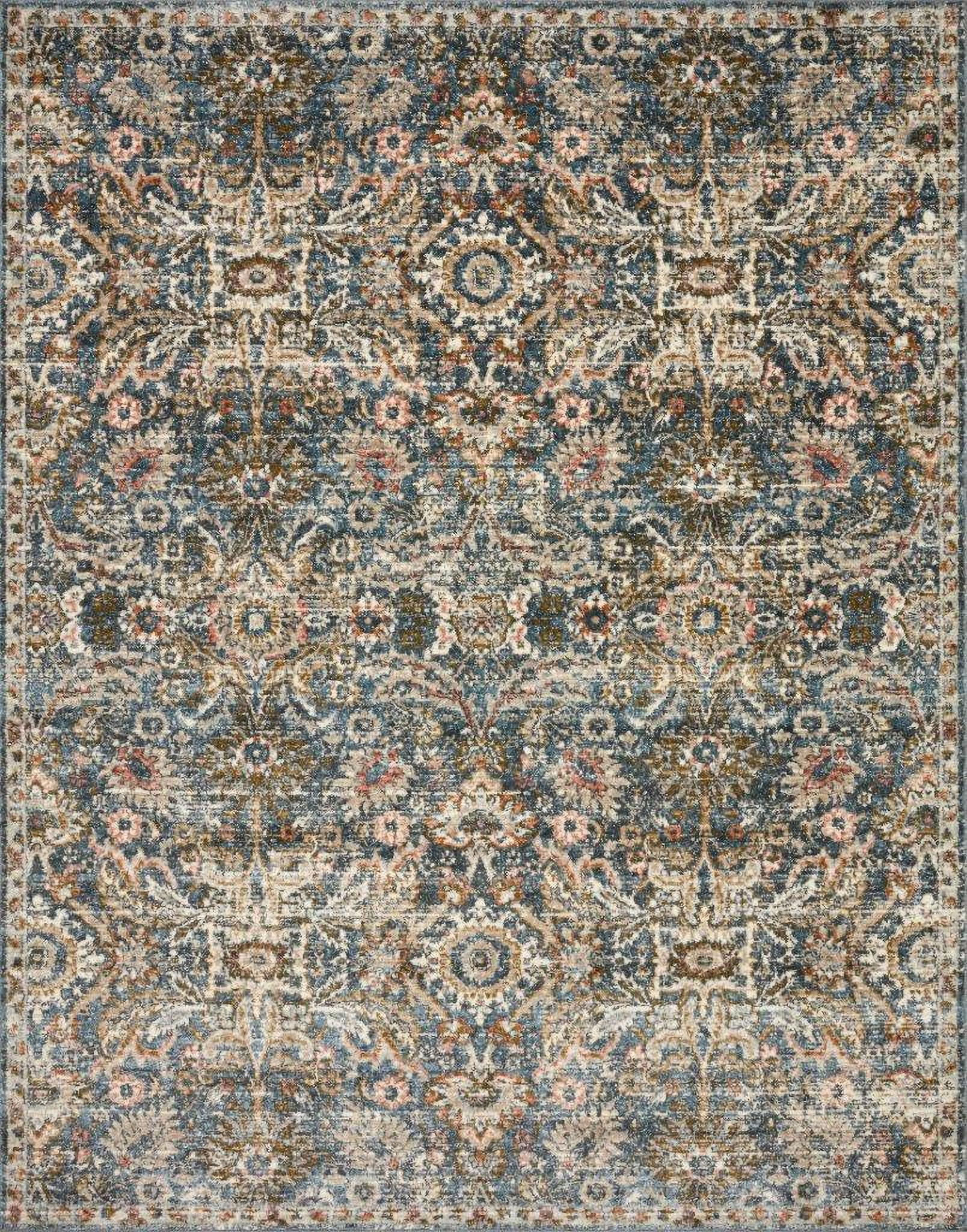 Loloi II Saban Blue and Sand 5'-3" x 5'-3" Round Area Rug by Loloi Rugs ...