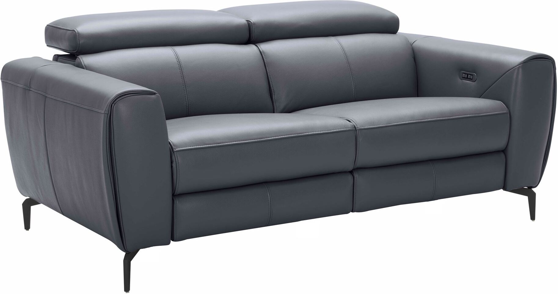 Lorenzo Grey Leather Loveseat by J&M 1StopBedrooms