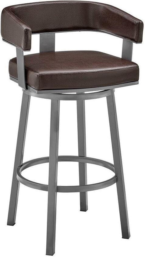 SIMPLE RELAX Brown Artificial Leather Low Back Adjustable Height