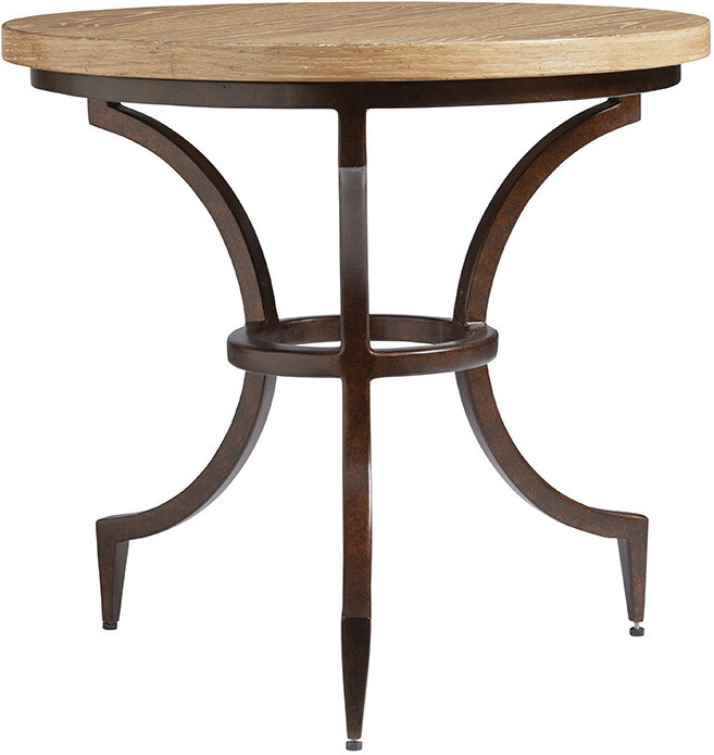 Los Altos Natural Oak Stain Flemming Round End Table Accuweather Shop