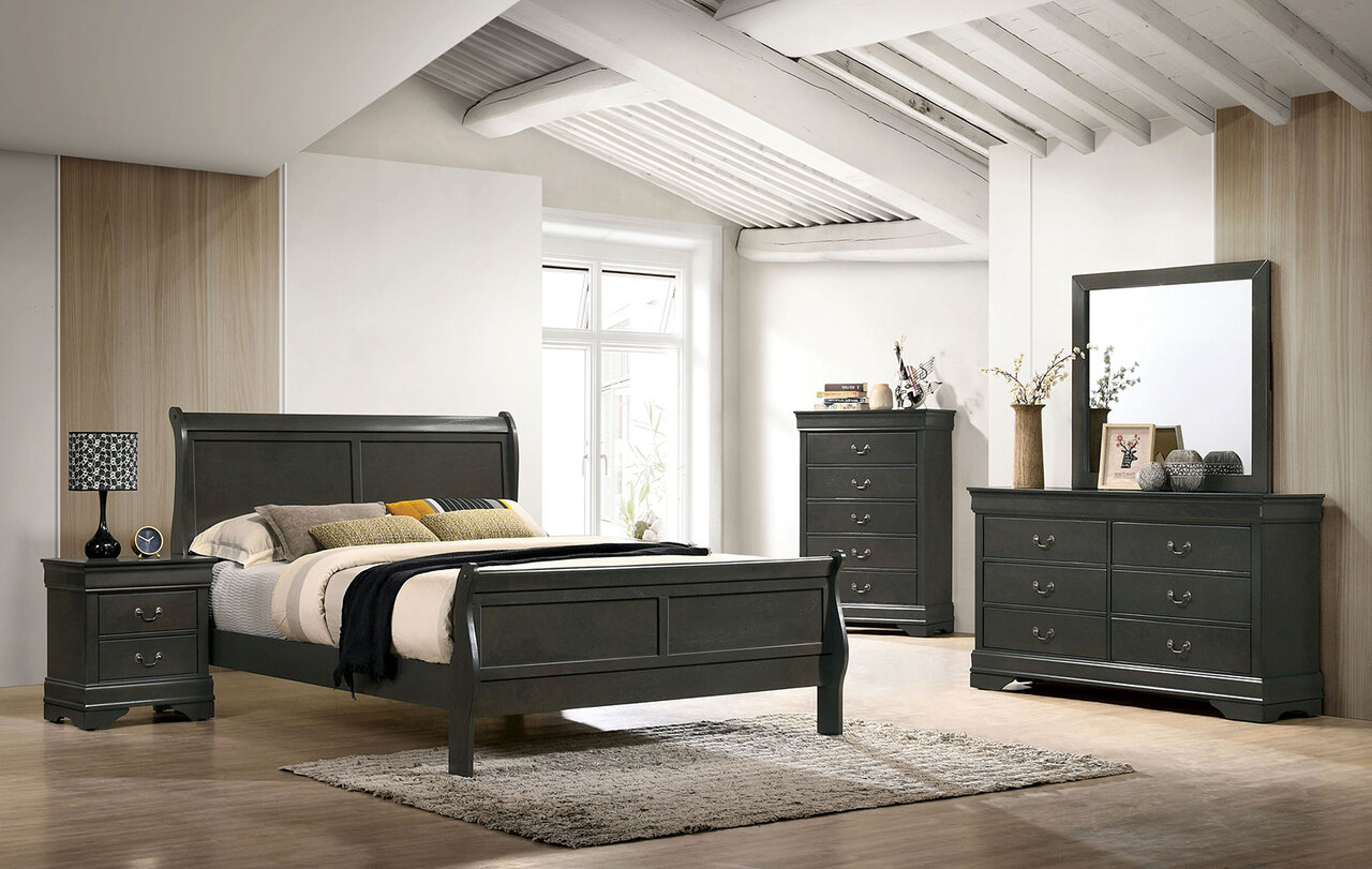 ACME Furniture Louis Philippe Queen Bed in Black