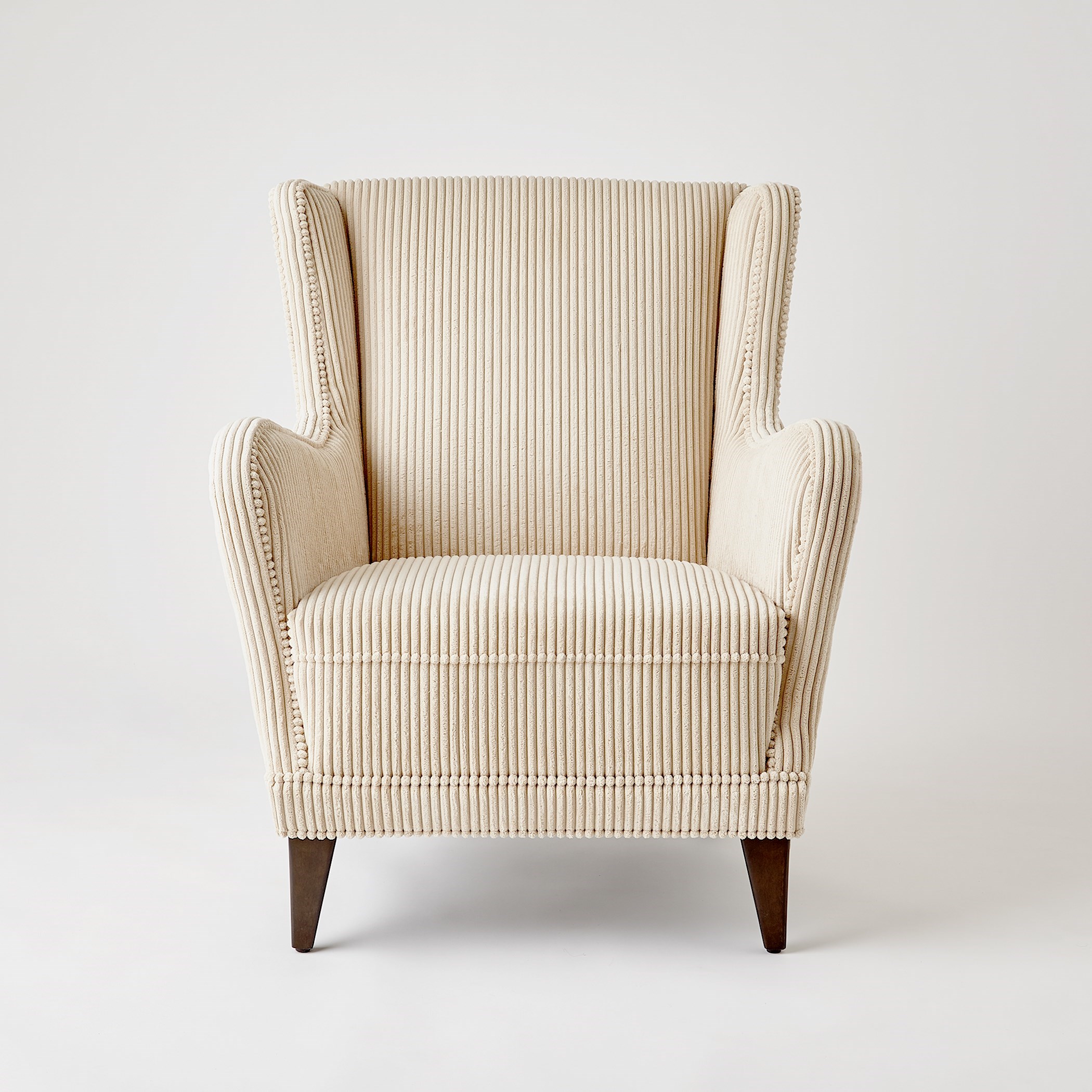 Lounge Chair In Wide Wale Corduroy Vanilla by Global Views