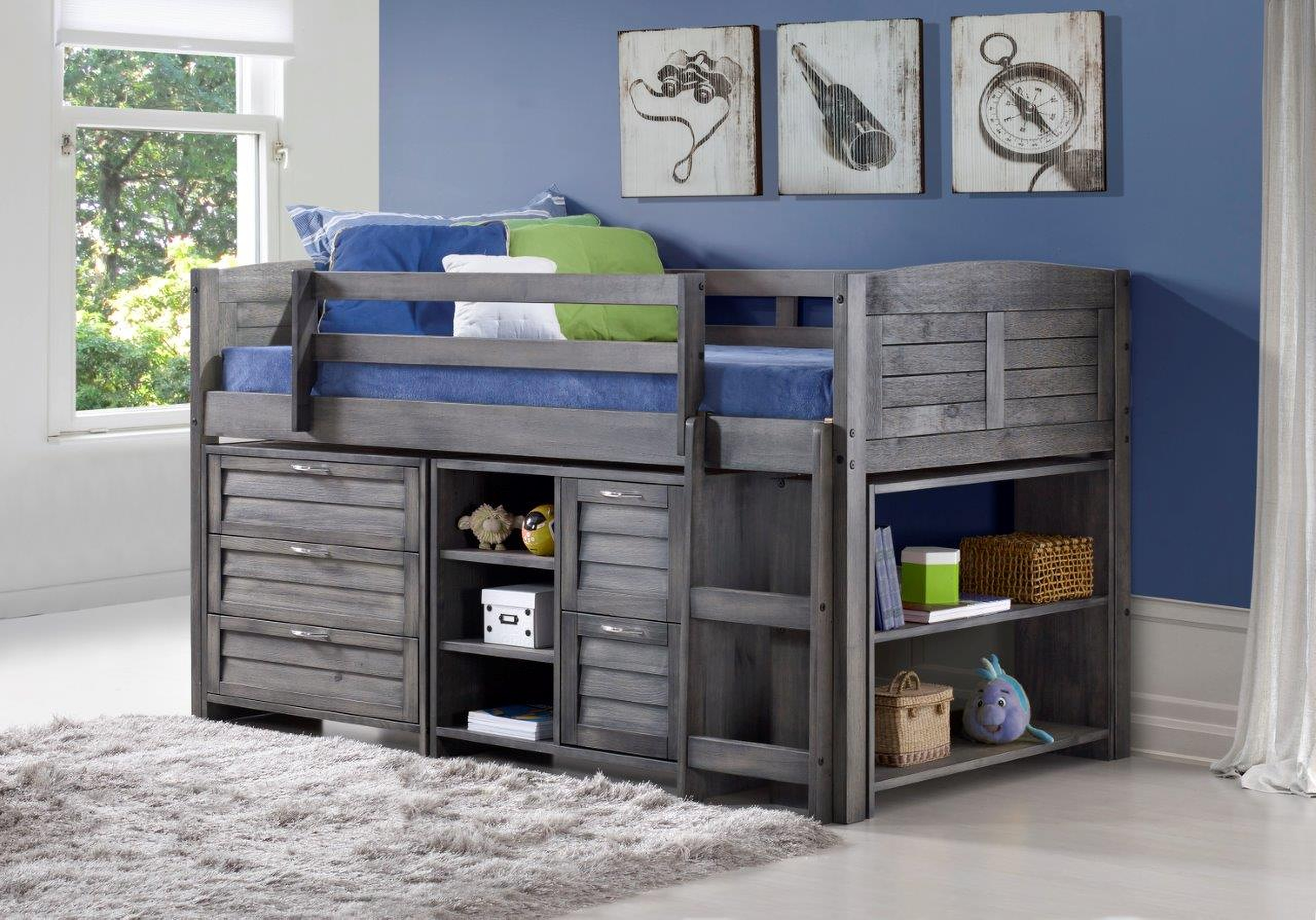 The Loft - Volume Two 箱無し Louver Low Loft Antique Grey-790-TAG-A by DONCO kids | 1StopBedrooms