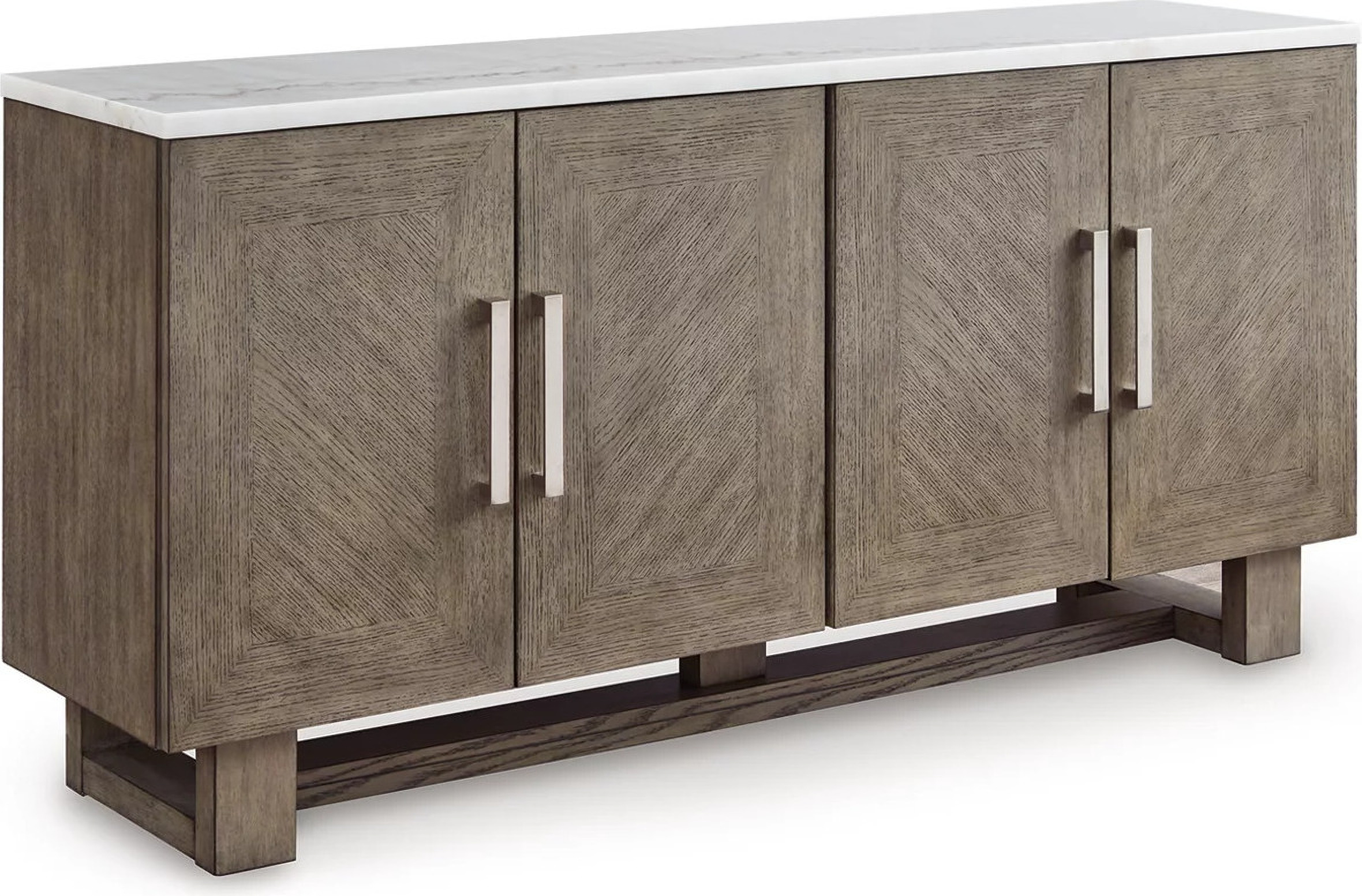Loyaska 68 Inch TV Stand In White and Brown