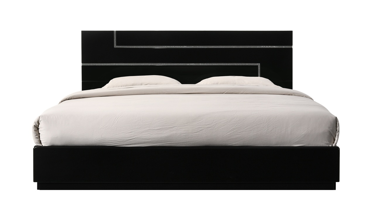 Lucca Black Lacquer Full Platform Bed by J&M | 1StopBedrooms