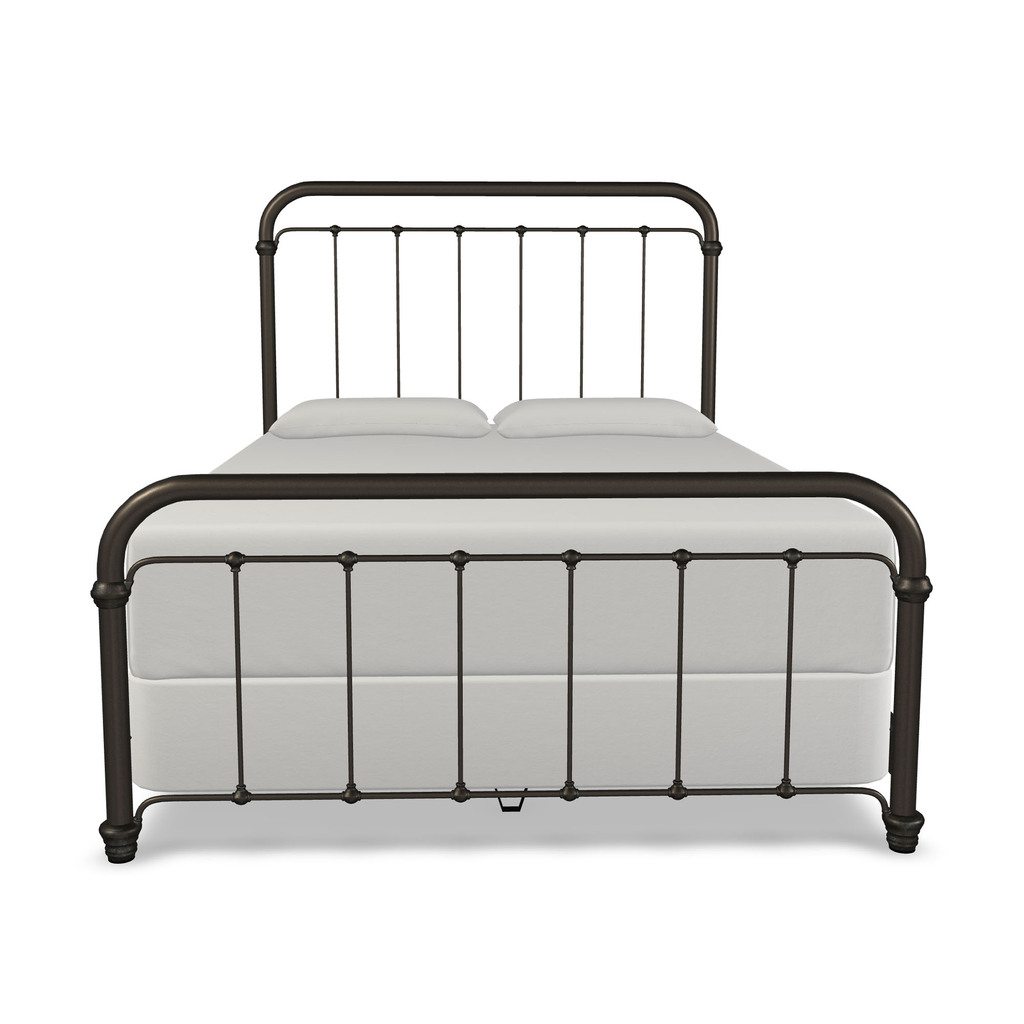 Lucia California King Complete Bed with Metal Profile In Weathered ...