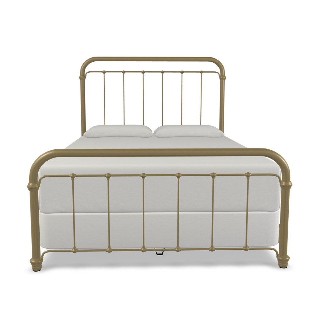 Lucia Queen Complete Bed with Metal Profile In Milky Gold by Wesley ...