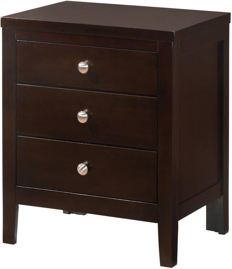 Black2 Drawer Nightstand Set 2 LOUIS PHILLIPE Galaxy Home