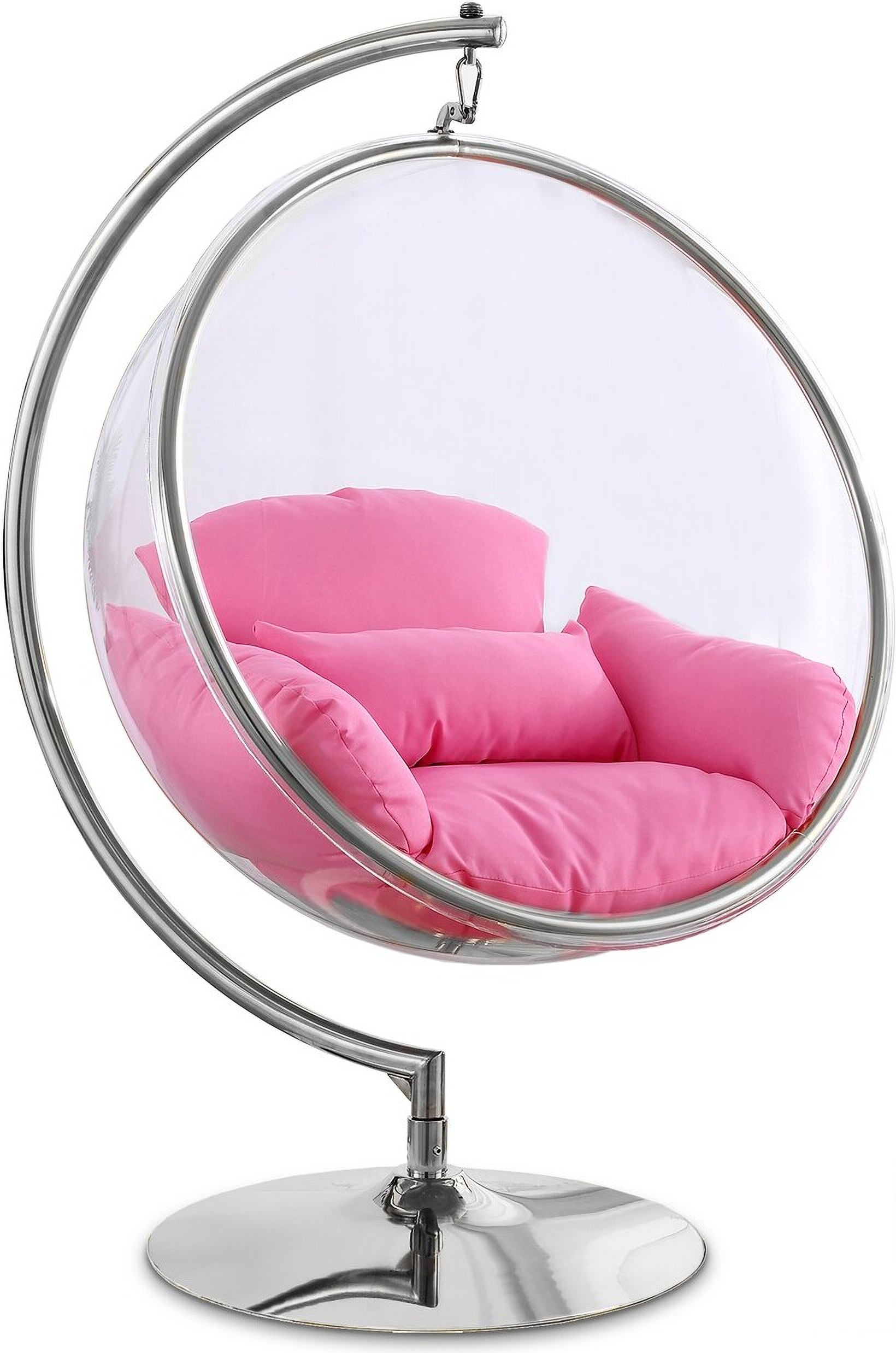Luna Durable Fabric Acrylic Swing Chair In Pink
