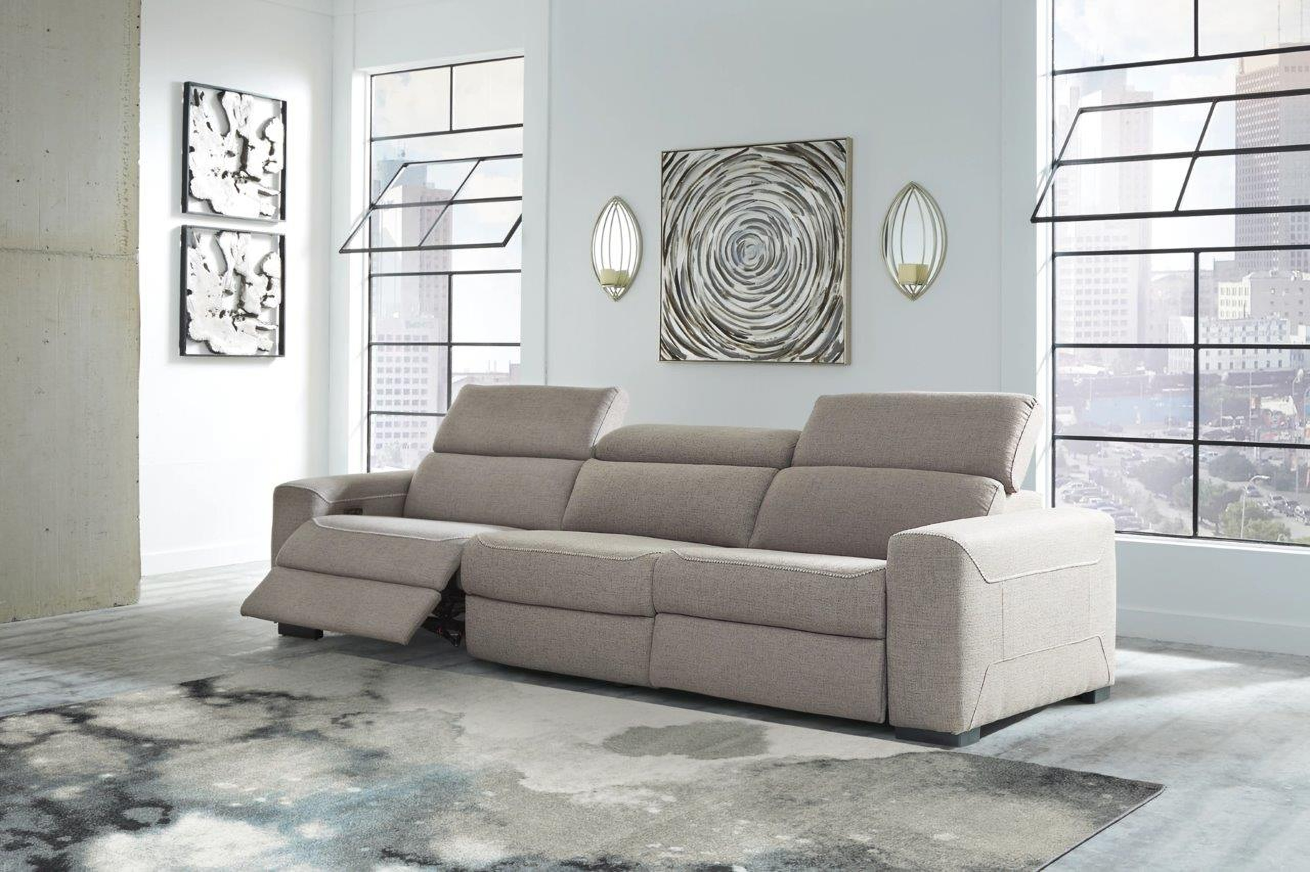 Mabton Power Reclining Sofa In Gray by Ashley Furniture