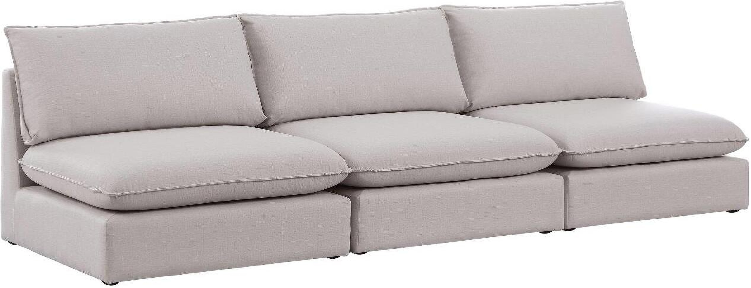 Mackenzie Beige Durable Linen Modular Sofa 688Beige S120A by