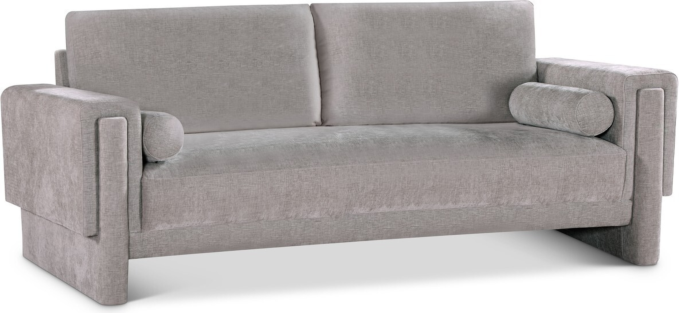 Madeline Chenille Fabric Sofa In Grey by Meridian 1StopBedrooms