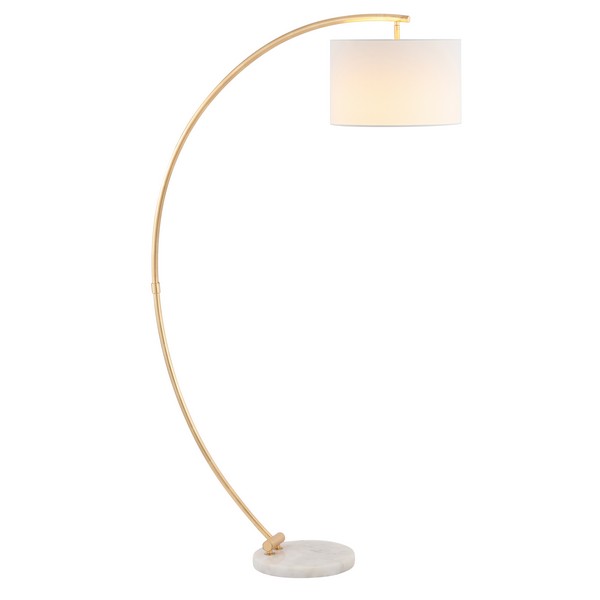 Madigan Floor Lamp in Gold and White by Safavieh | 1StopBedrooms