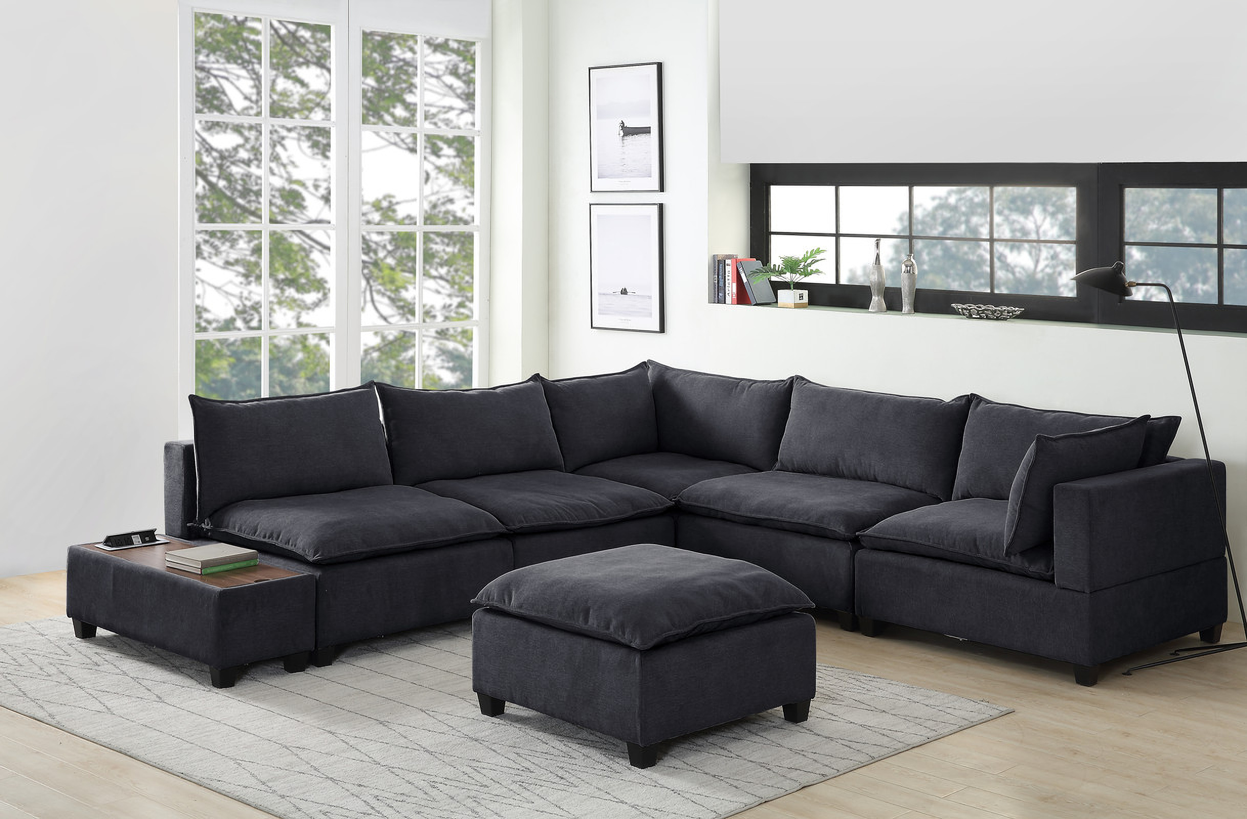 Thomasville Artesia Fabric Sectional With Ottoman Beige | lupon.gov.ph