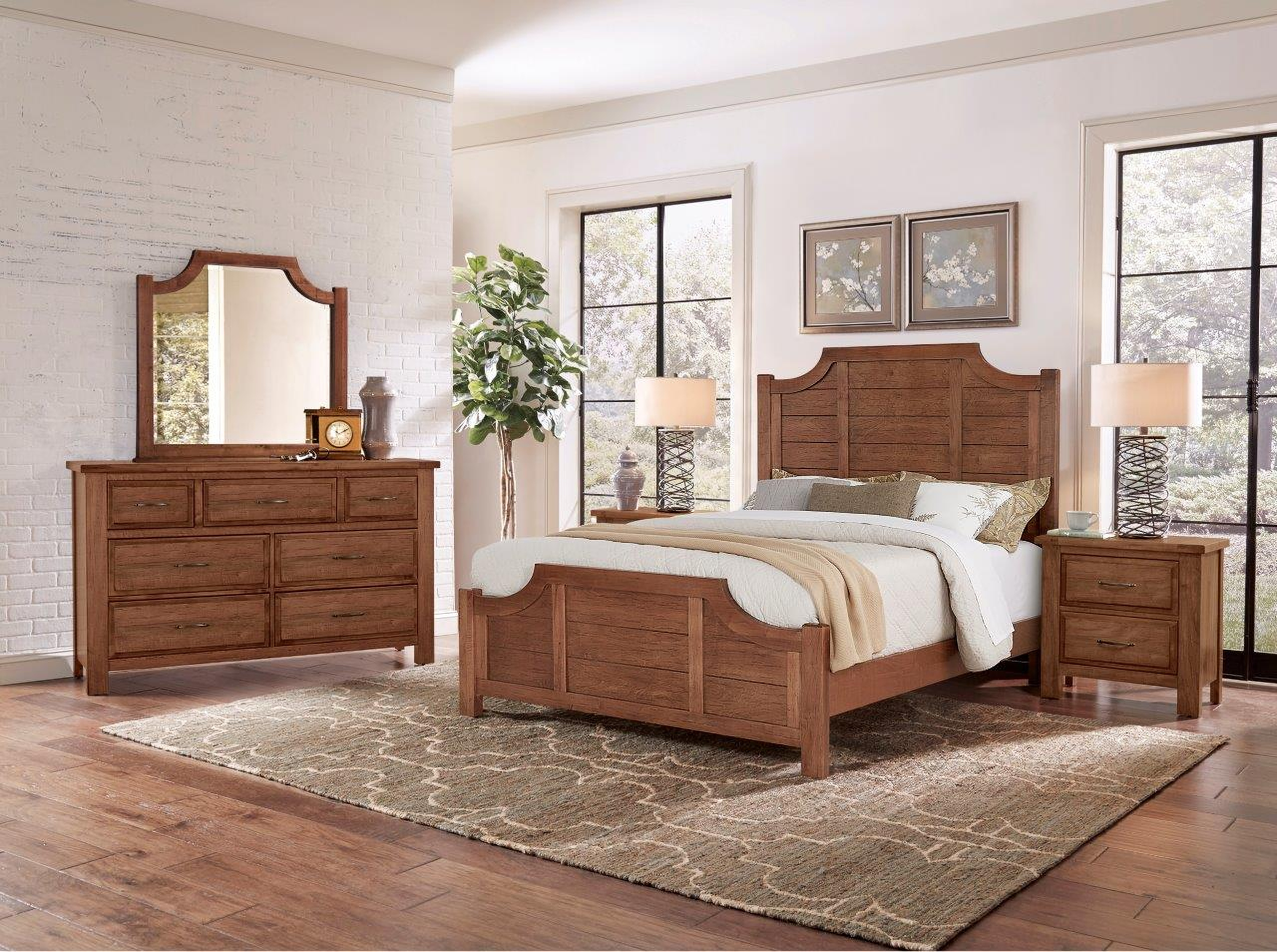 Maple Road Scalloped Bedroom Set In Antique Amish by Artisan & Post ...