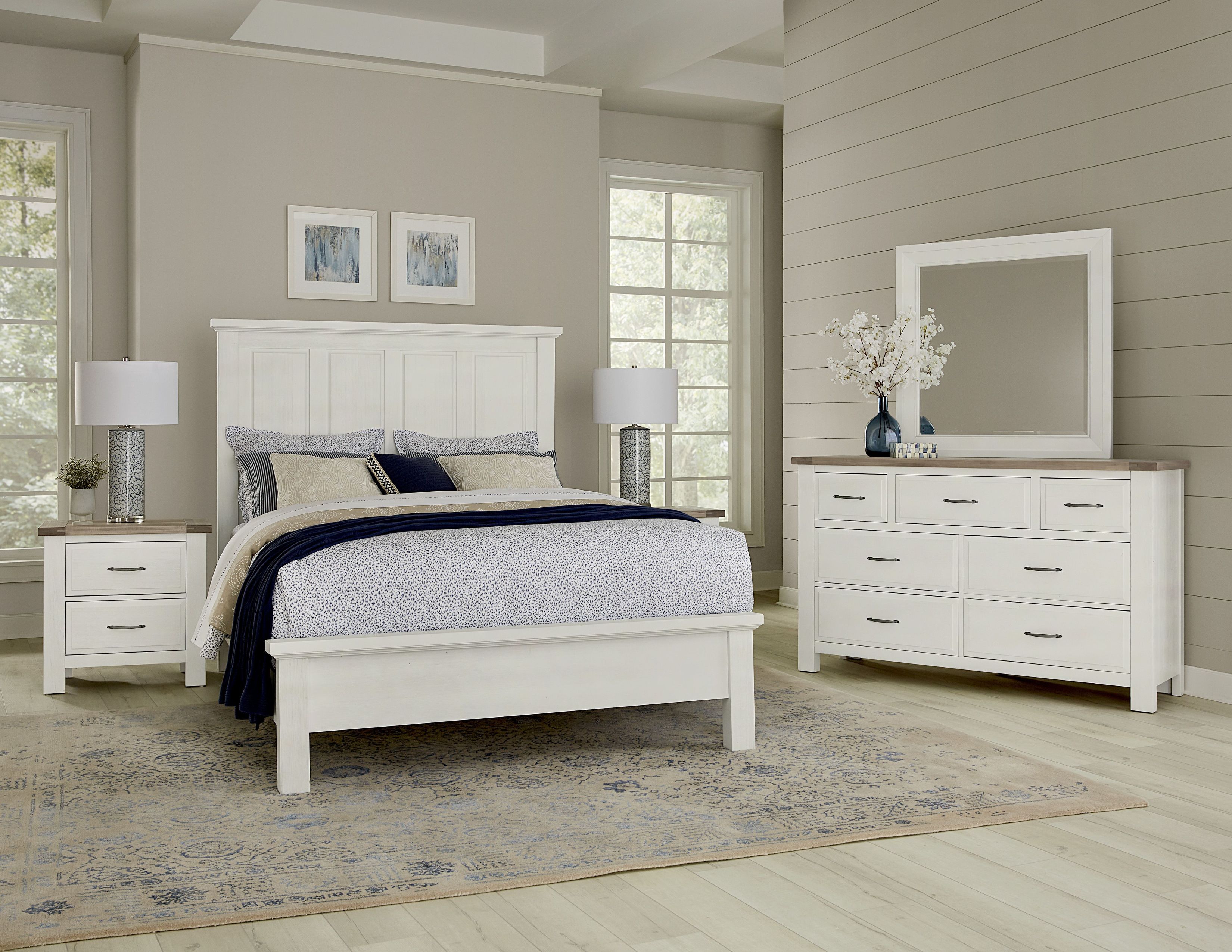 Maple Road Soft White Mansion Low Profile Bedroom Set by Artisan & Post ...